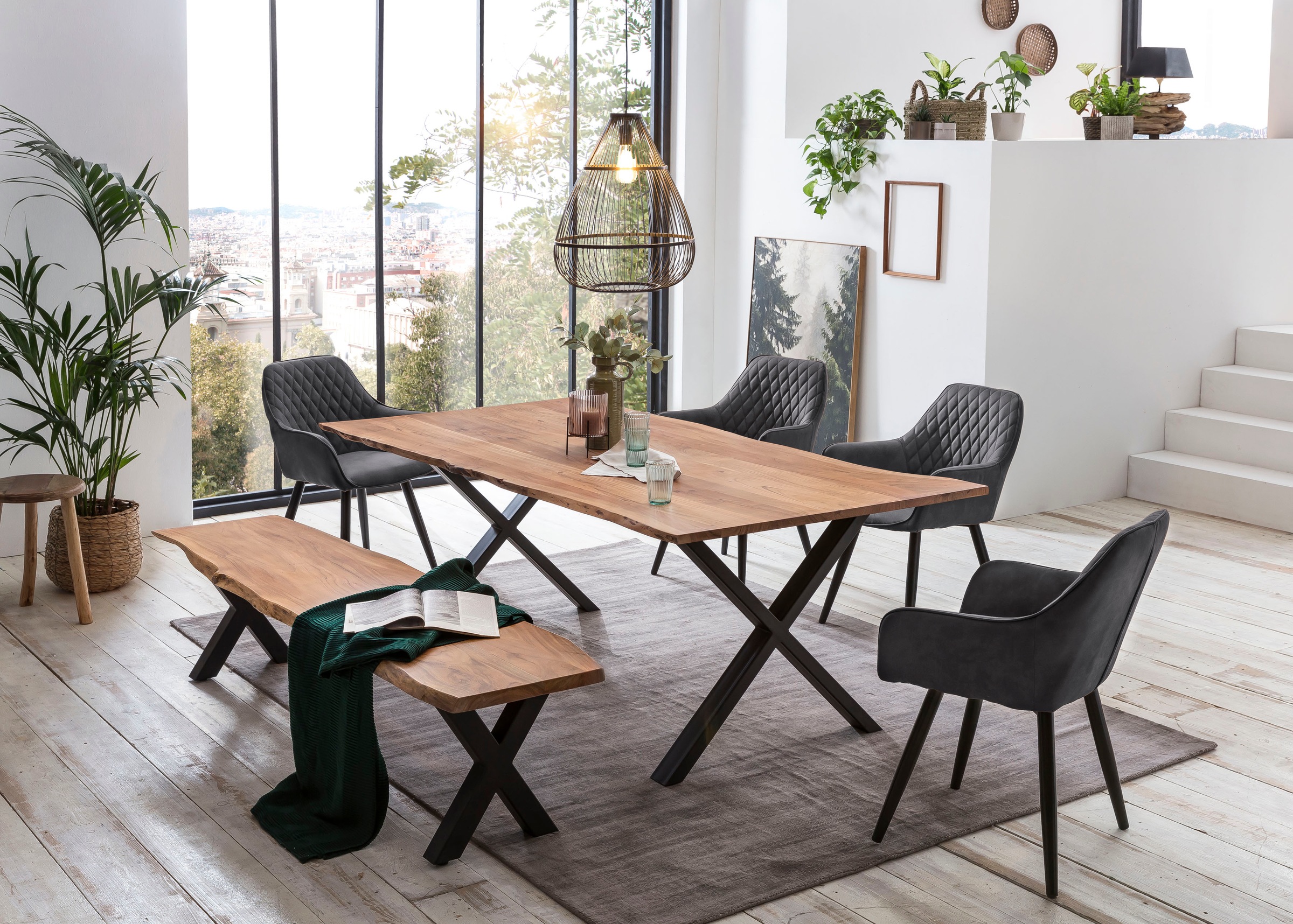 Home affaire Esstisch »Soho«, mit echter Baumkante