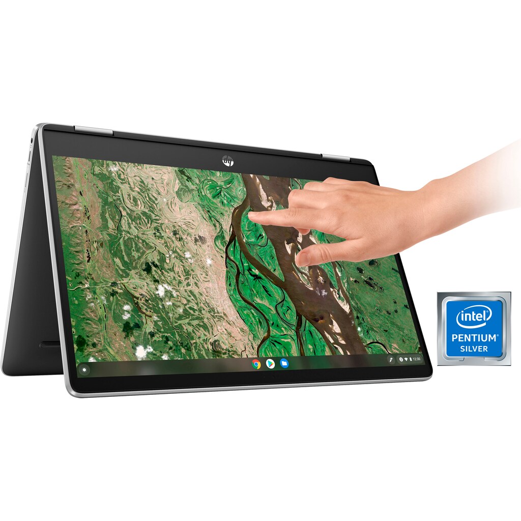 HP Chromebook »Chromebook x360 14b-cb0030ng«, 35,6 cm, / 14 Zoll, Intel, Pentium Silber, UHD Graphics, 128 GB SSD