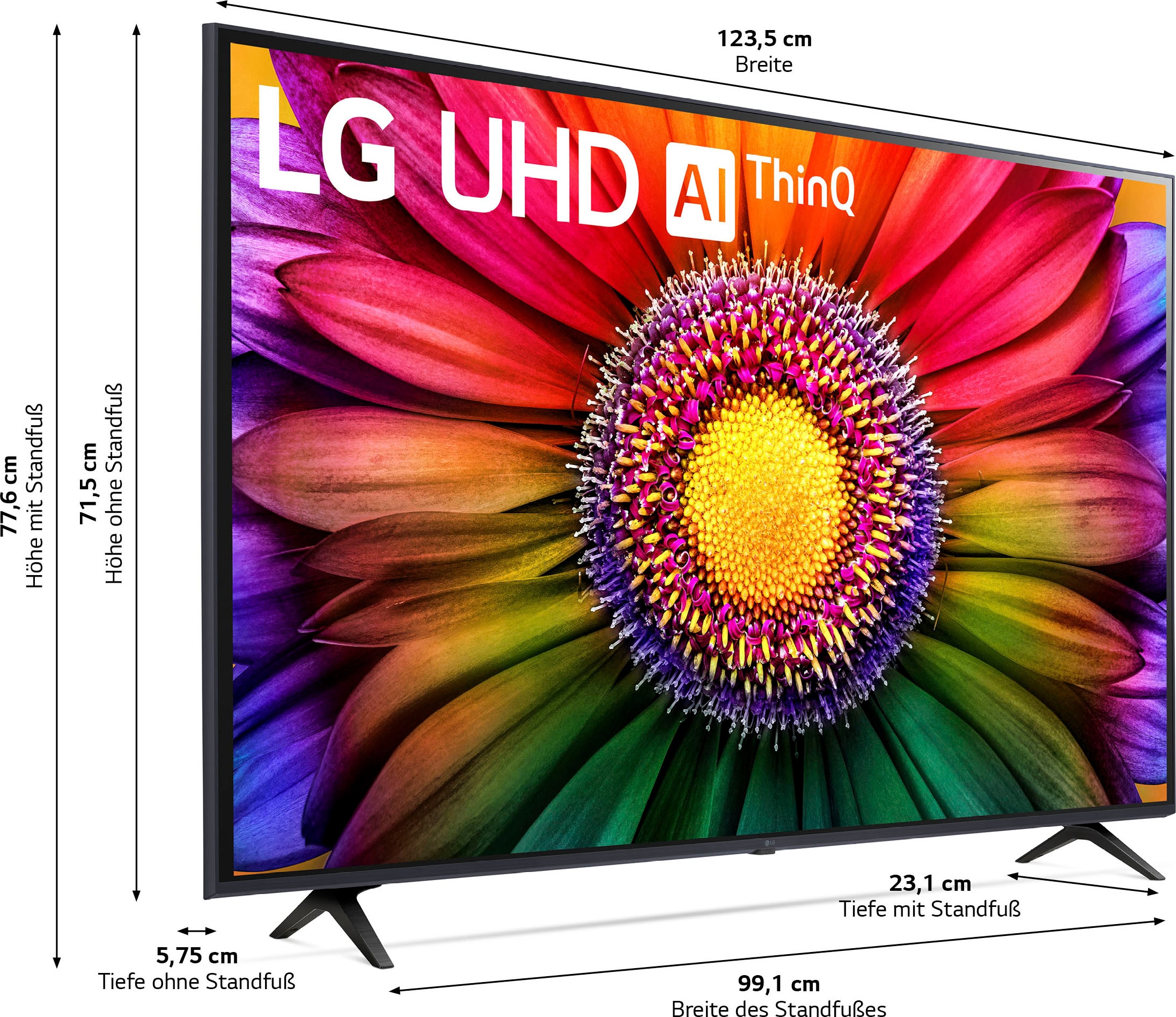 LG LED-Fernseher »55UR80006LJ«, 139 cm/55 Zoll, 4K Ultra HD, Smart-TV, UHD,α5 Gen6 4K AI-Prozessor,HDR10,AI Sound Pro,Filmmaker Mode