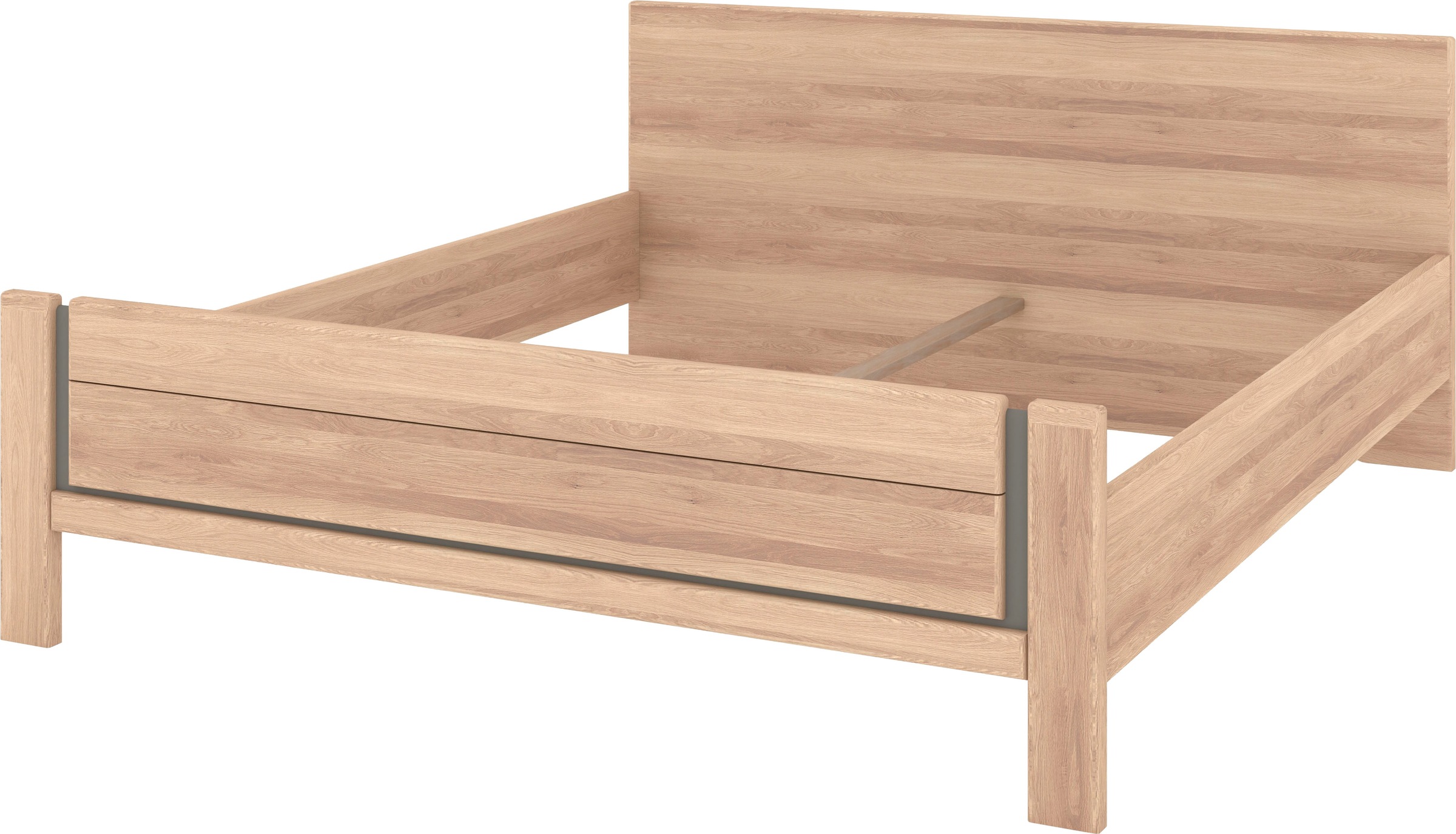 Musterring Holzbett »Sorrent, Bettgestell, Bettrahmen, teilmassiv Eiche«, (MADE IN GERMANY), Eiche teilmassiv, Liegehöhenverstellung, Stollenfußteil