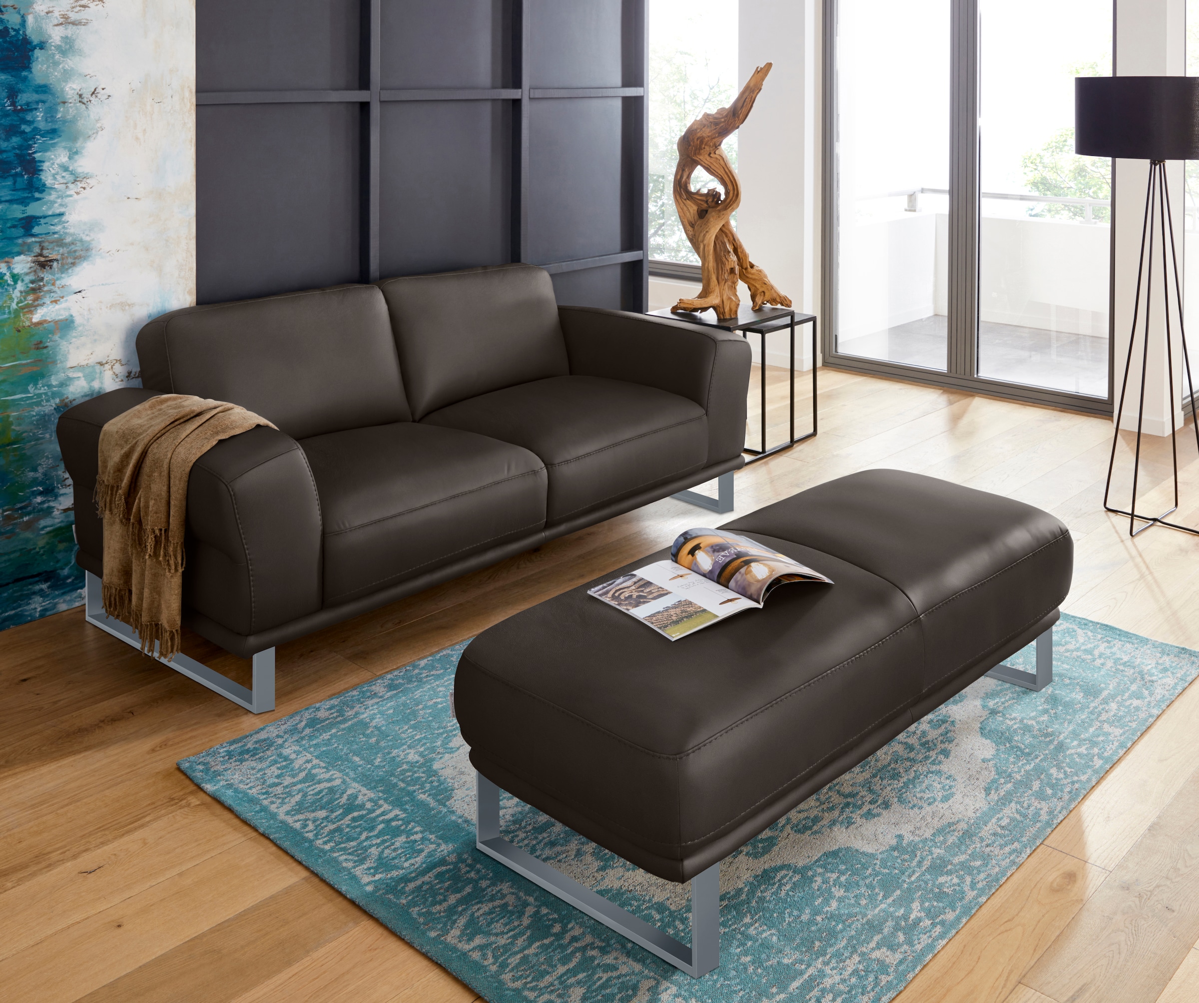 W.SCHILLIG 2-Sitzer »montanaa«, mit Metallkufen in Silber matt, Breite 192 cm