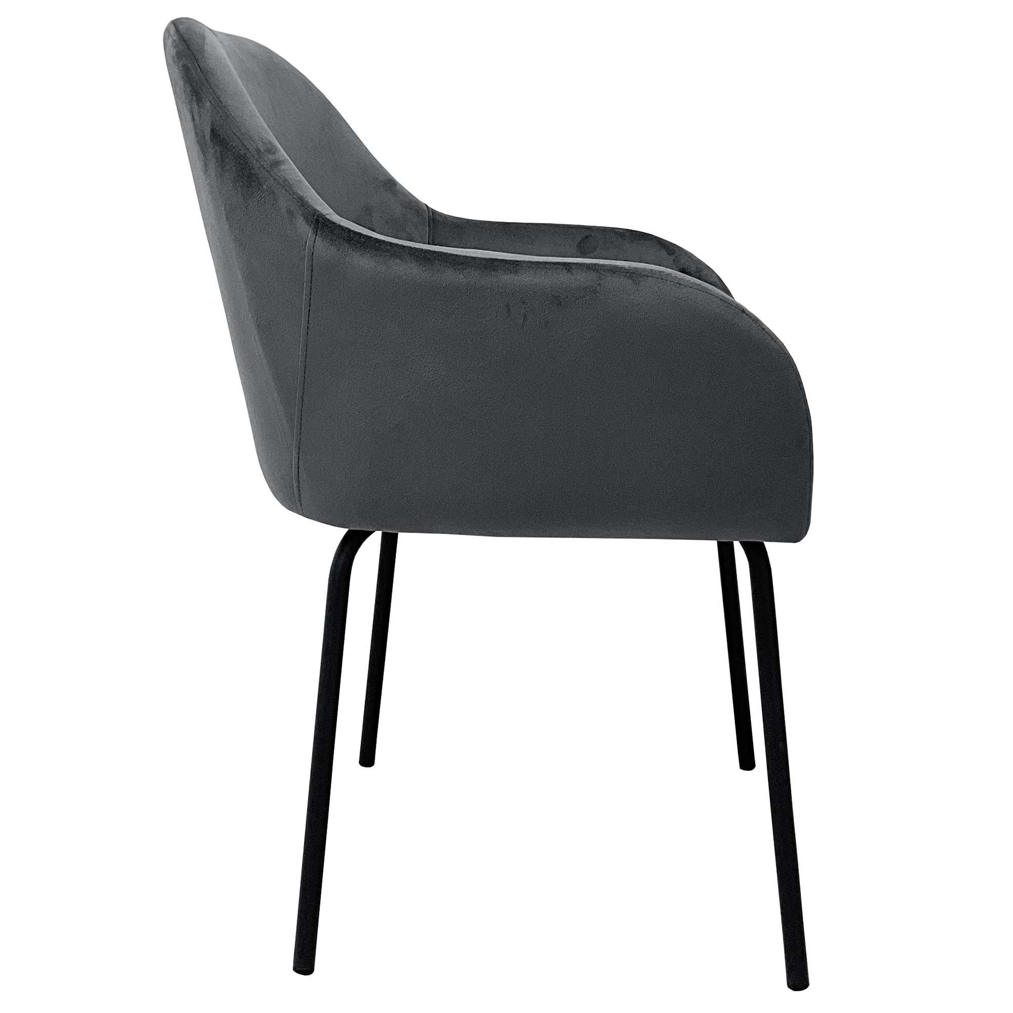 OTTO home Esszimmerstuhl »Dannika« (Set) 2 Stk.pflegeleichter Veloursstoff, schwarze Metallbeine, Sitzbreite 41 cm