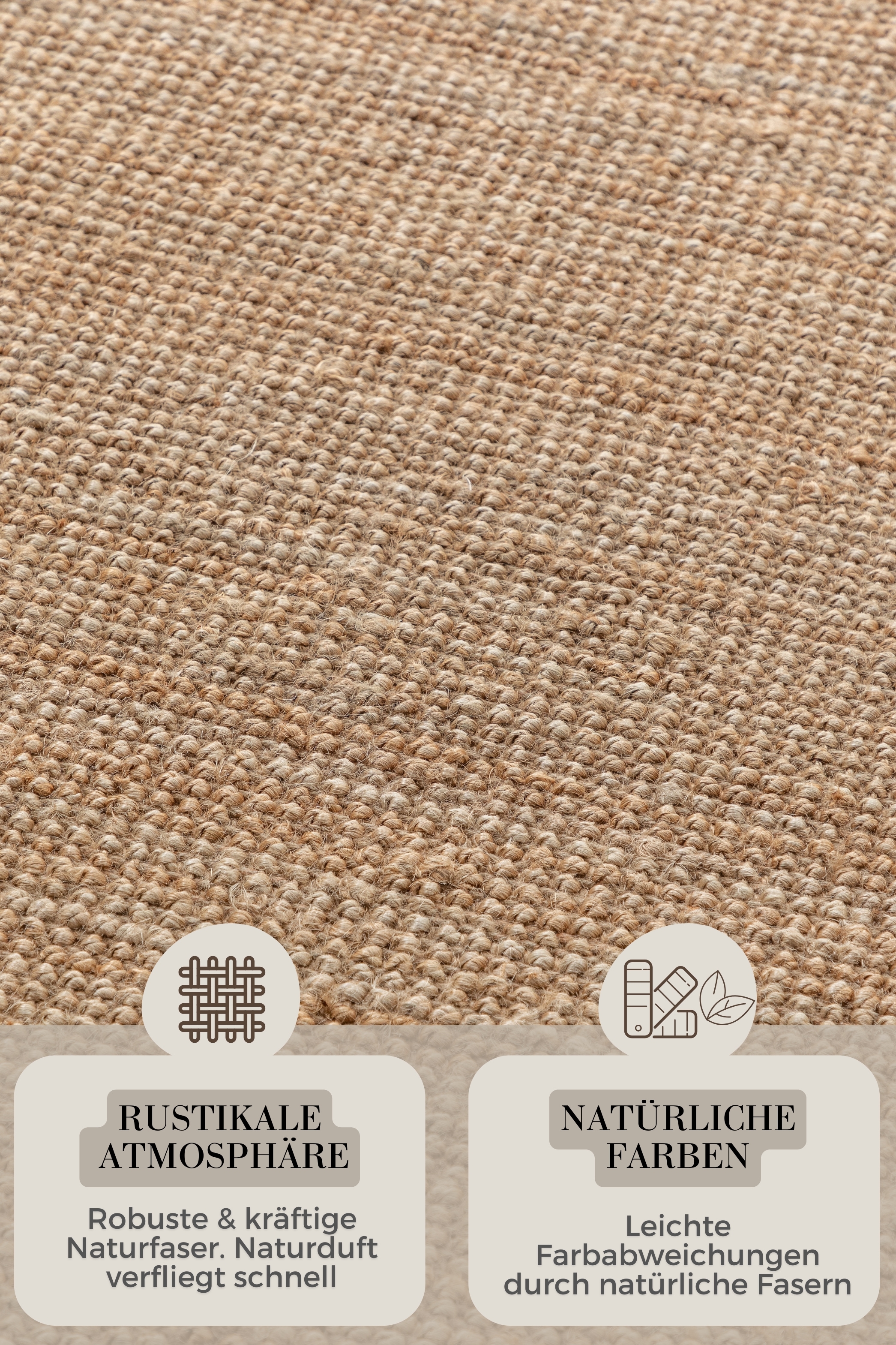 HANSE Home Teppich »Jaipur  Juteteppich,  als Läufer und in Rund« rechteckig 10 mm Höhe 100% Naturfaser, Wohnzimmer, Esszimmer, Schlafzimmer, GRS