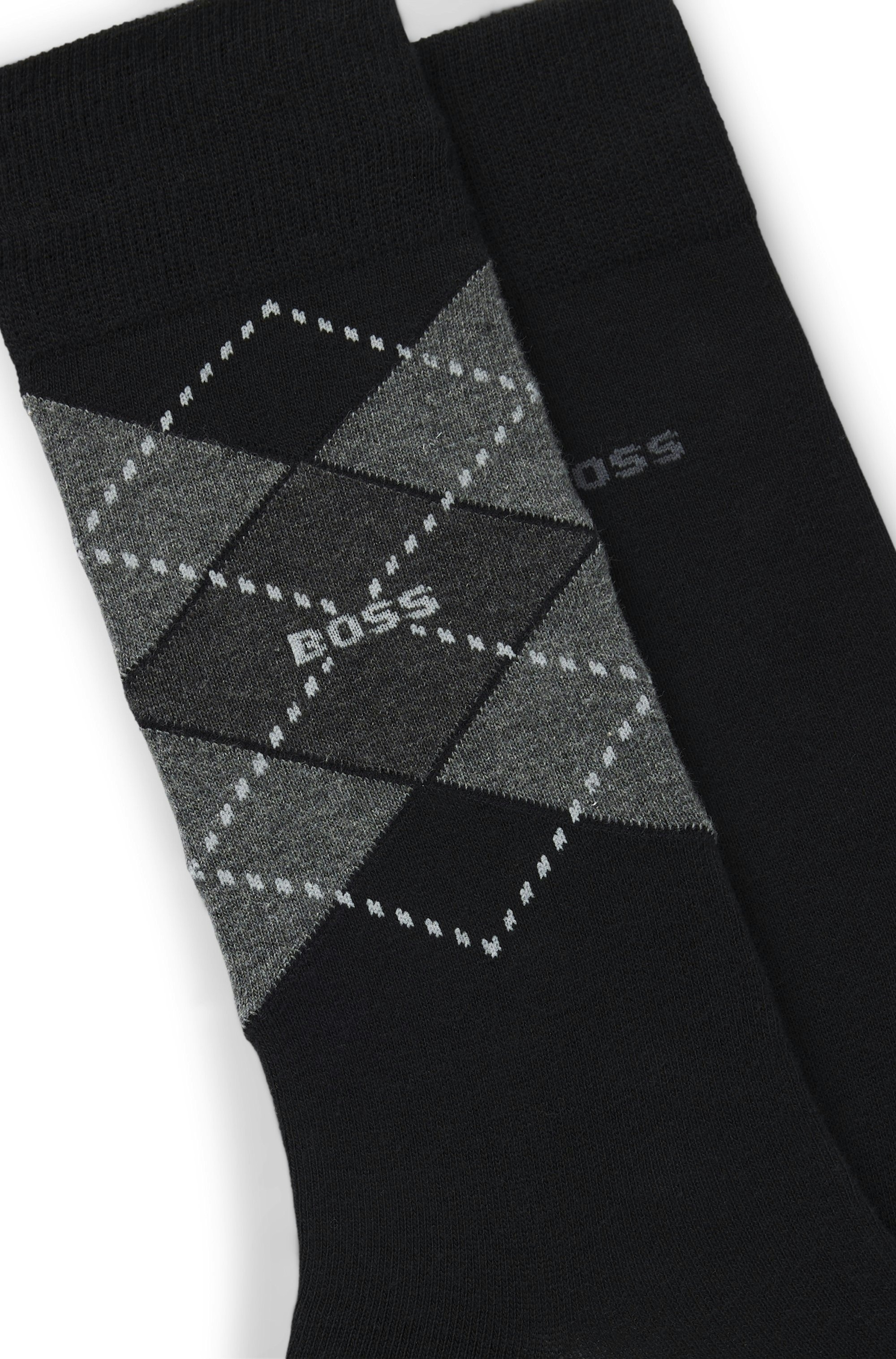 BOSS Socken »2P RS Argyle CC« Packung, 2 Paar tlg. mit BOSS Schriftzug