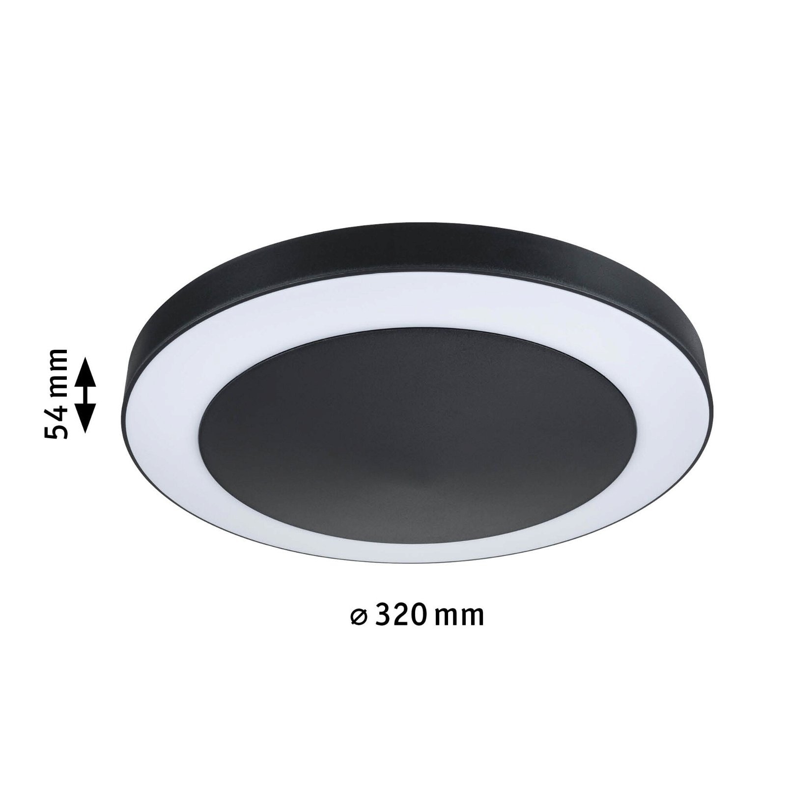 Paulmann LED Außen-Deckenleuchte »Circula IP44 rund 320mm 3000K 14W 880lm 230V Kunststoff«, 1 flammig, Dämmerungssensor Bewegungsmelder seewasserresistent