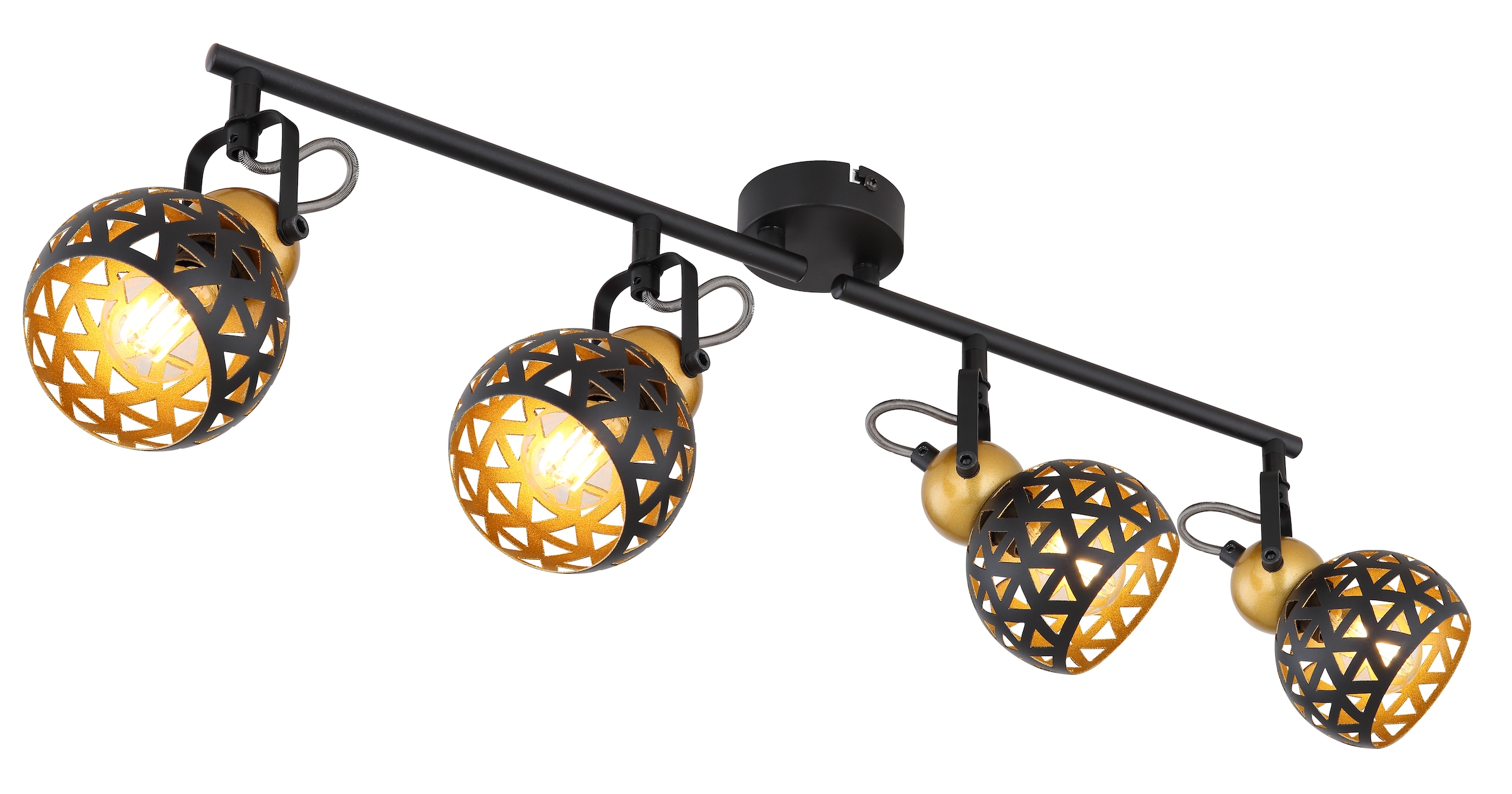 GLOBO LIGHTING Deckenspot »SARRA« E14 1 Stk. Schwarzer Strahler mit Golddekor und Lebensblume-Muster