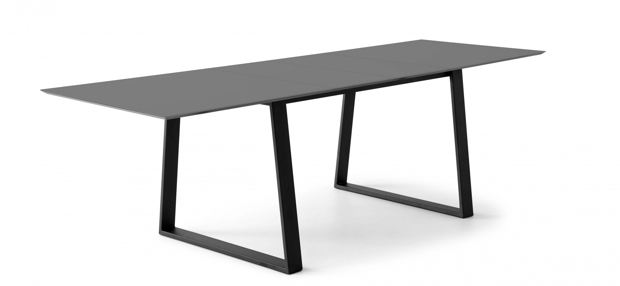 Hammel Furniture Esstisch »Meza Designtisch mit Auszugsfunktion und 2 Einlegeplatten«, (1 St.), rechteckige Tischplatte MDF, Trapez Metallgestell