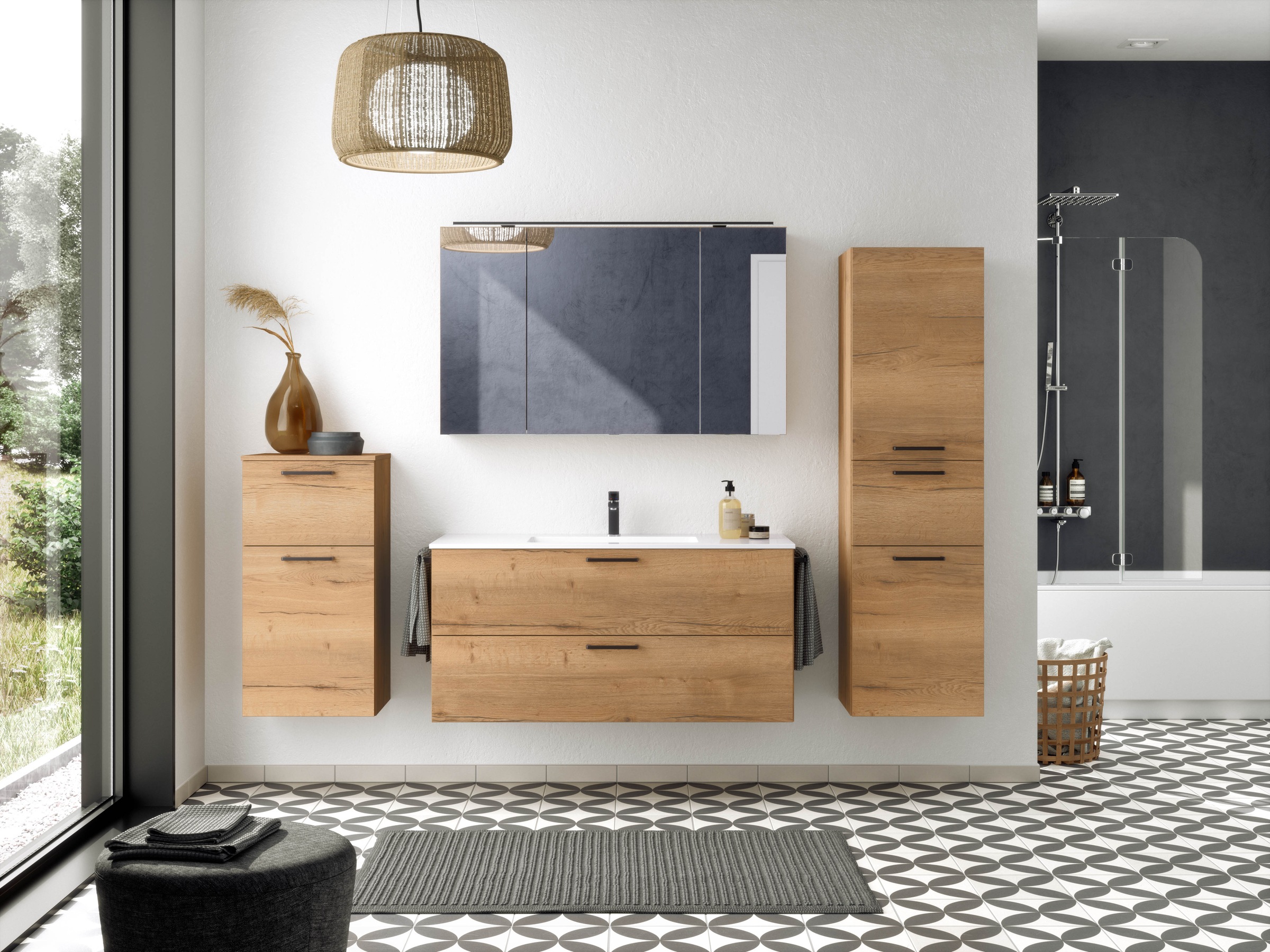 nobilia® Badmöbel-Set »Tolvina« vormontiert, mit Soft-Close, 4 Stk. tlg. in günstig online kaufen