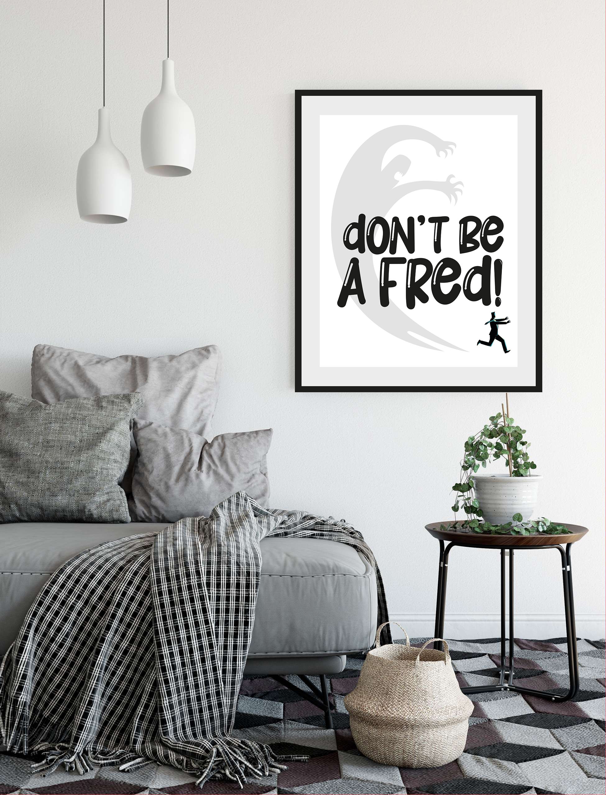 queence Bild »DON'T BE A FRED!«, Schriftzug-Humor-Sprüche & Texte-Schwarz-W günstig online kaufen