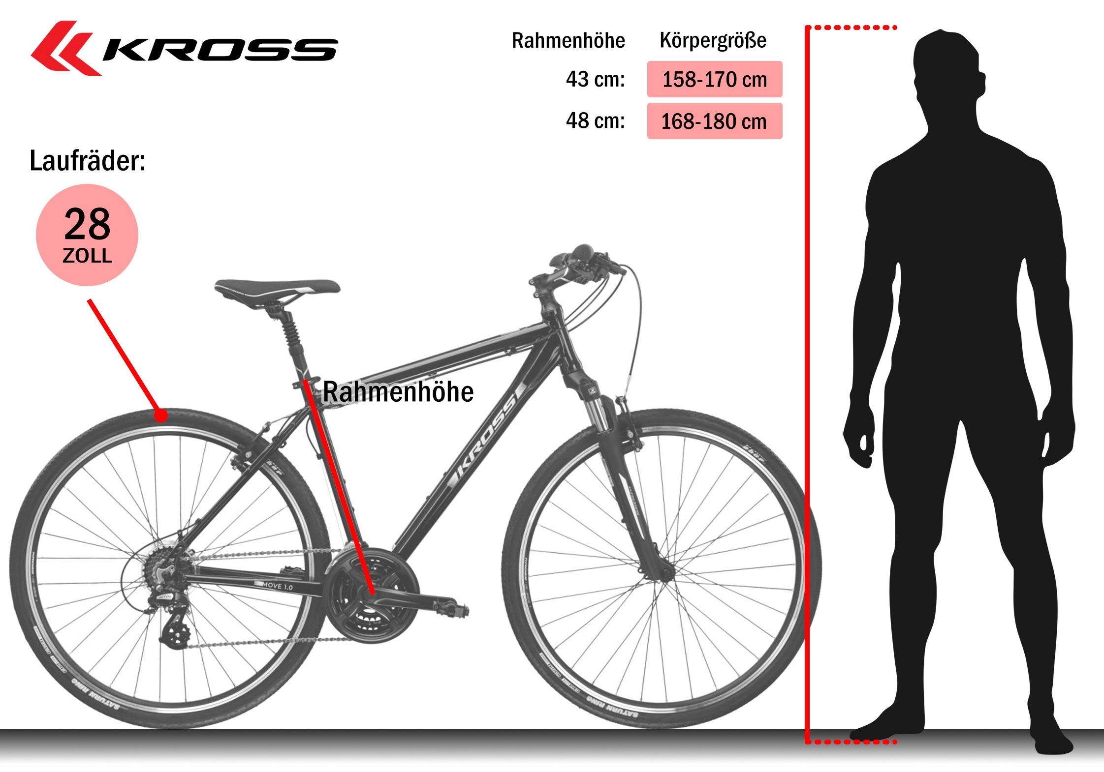 Kross Crossrad »Crossrad Herren 28" Move 1.0 grau 21 Gänge« 21 Gang Shimano ALTUS M310 Schaltwerk Kettenschaltung