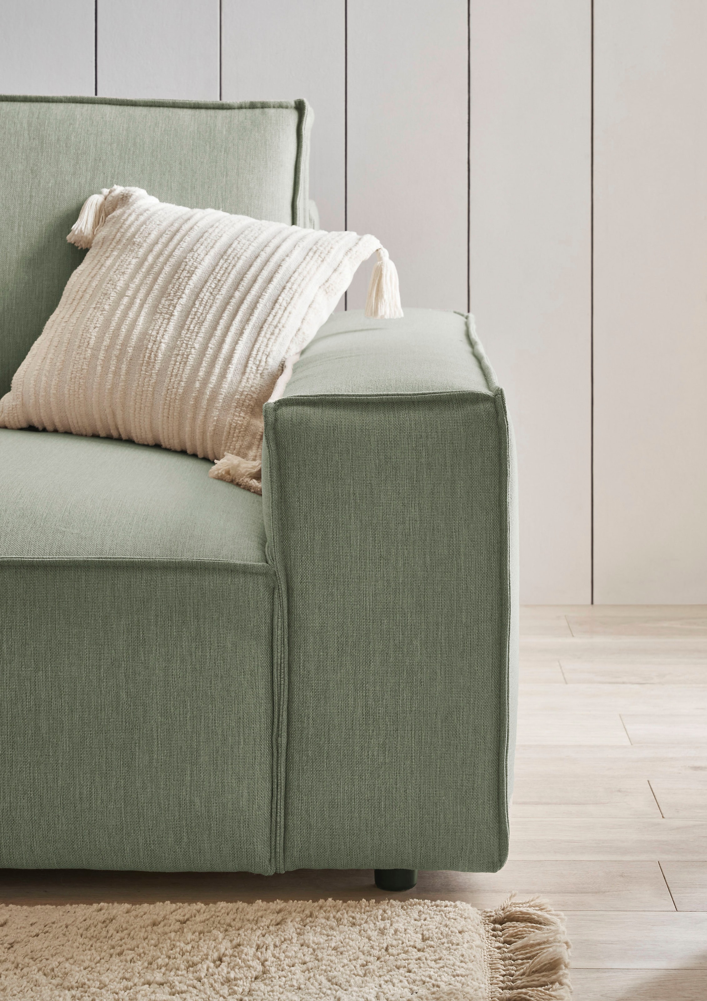 Home affaire Polsterecke »NEU: SHERWOOD XXL tief, L-Form mit Schlaffunktion, Big-Sofa mit Hocker«, (Set, 2 St.), stellbar zum Schlafsofa (Krokodilverbinder), Cord, Leinenoptik
