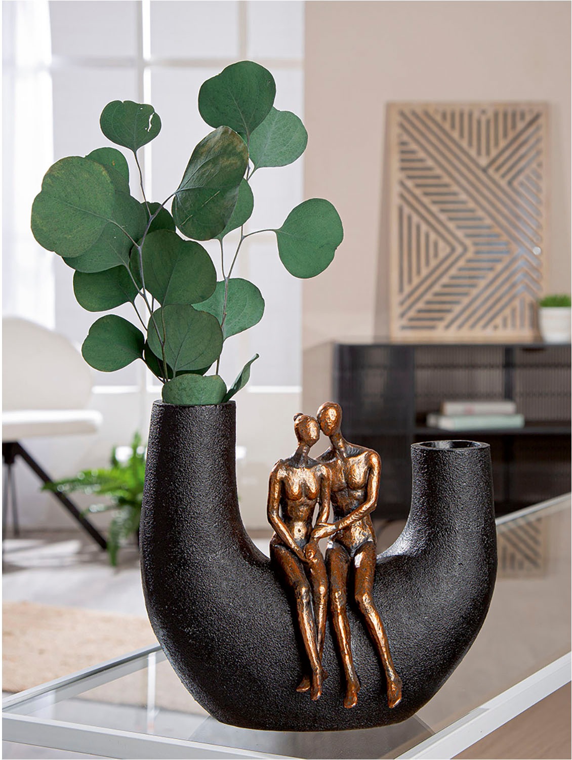 Casablanca by Gilde Tischvase »Vase Frau; Mann Movement schwarz H. 20,5 cm« günstig online kaufen