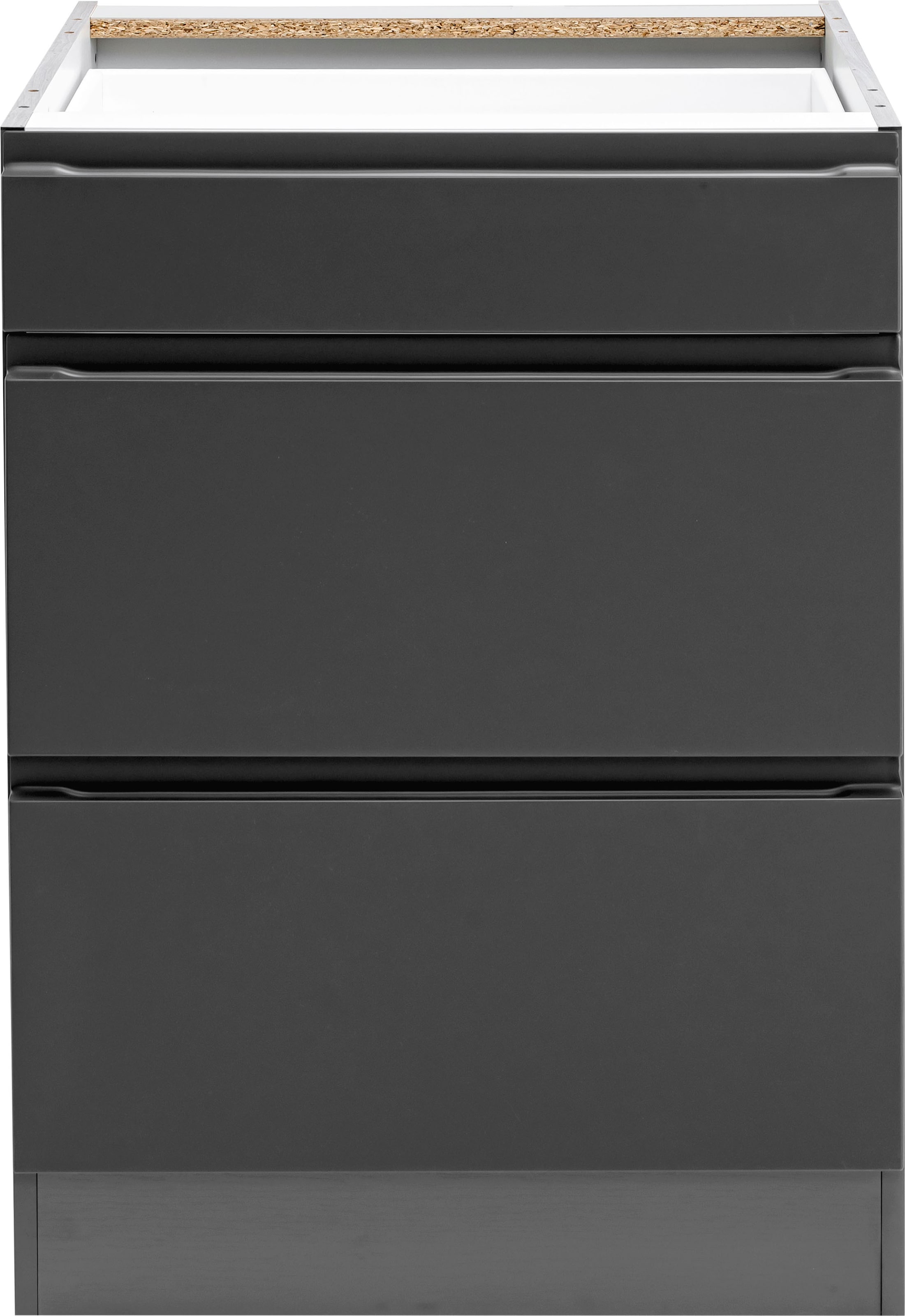 KOCHSTATION Unterschrank »KS-Bruneck« >>Bruneck<< 60 cm breit, für viel Stauraum, hochwertige MDF-Fronten