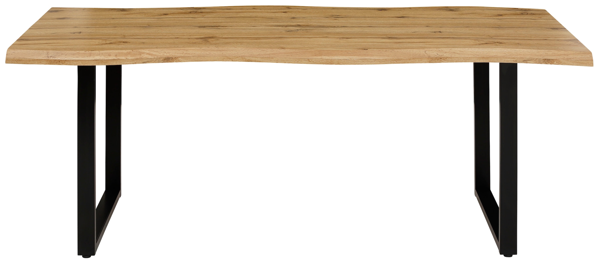 HELA Esstisch »GISELLE Baumkantentisch, Küchentisch, TOPSELLER!«, Kufengestell Metall, Industrial Design, 140 - 200 cm Breite, 2 Farben