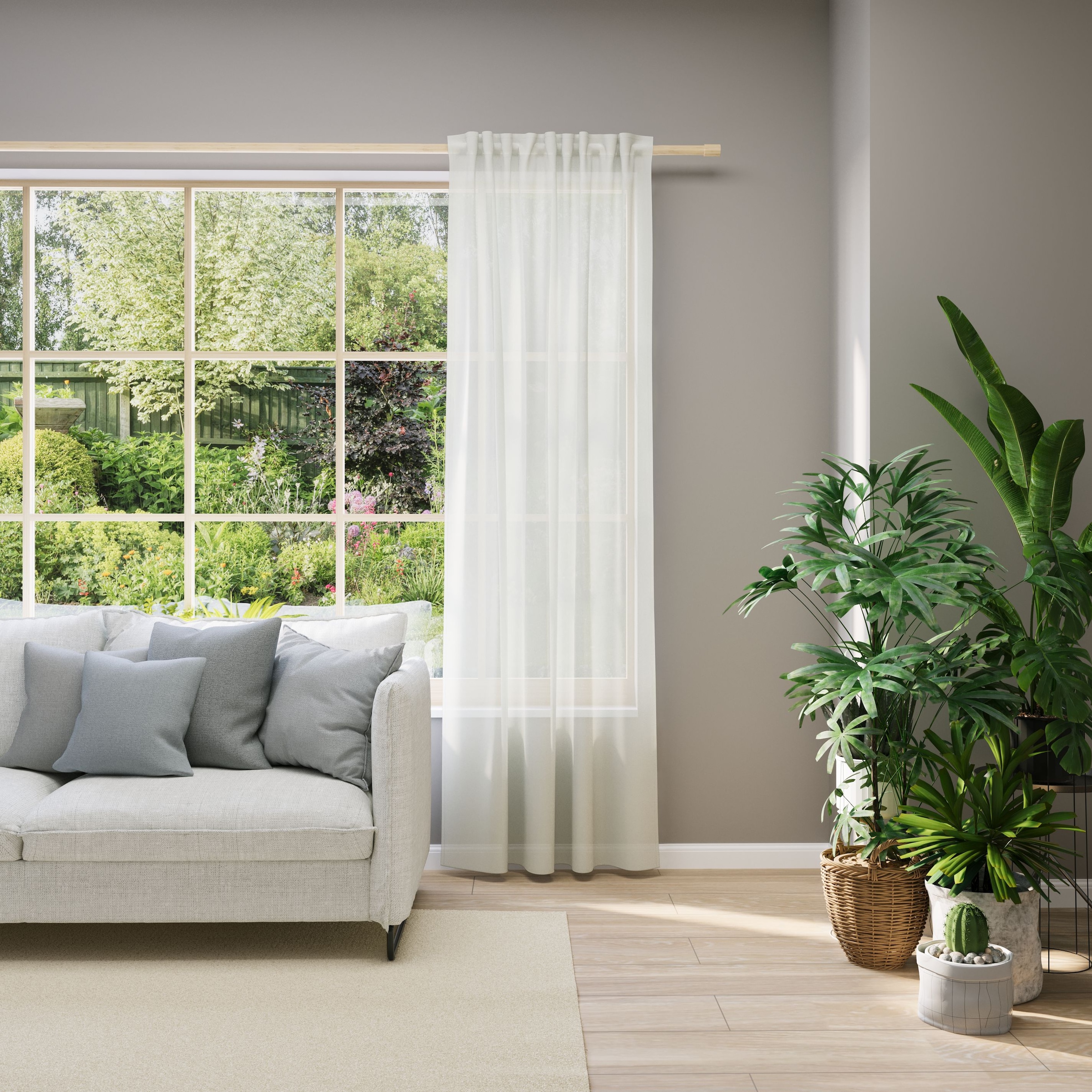 Neutex for you! Vorhang nach Maß »EVA«, (1 St.), Uni-Voile mit elegantem Glanz