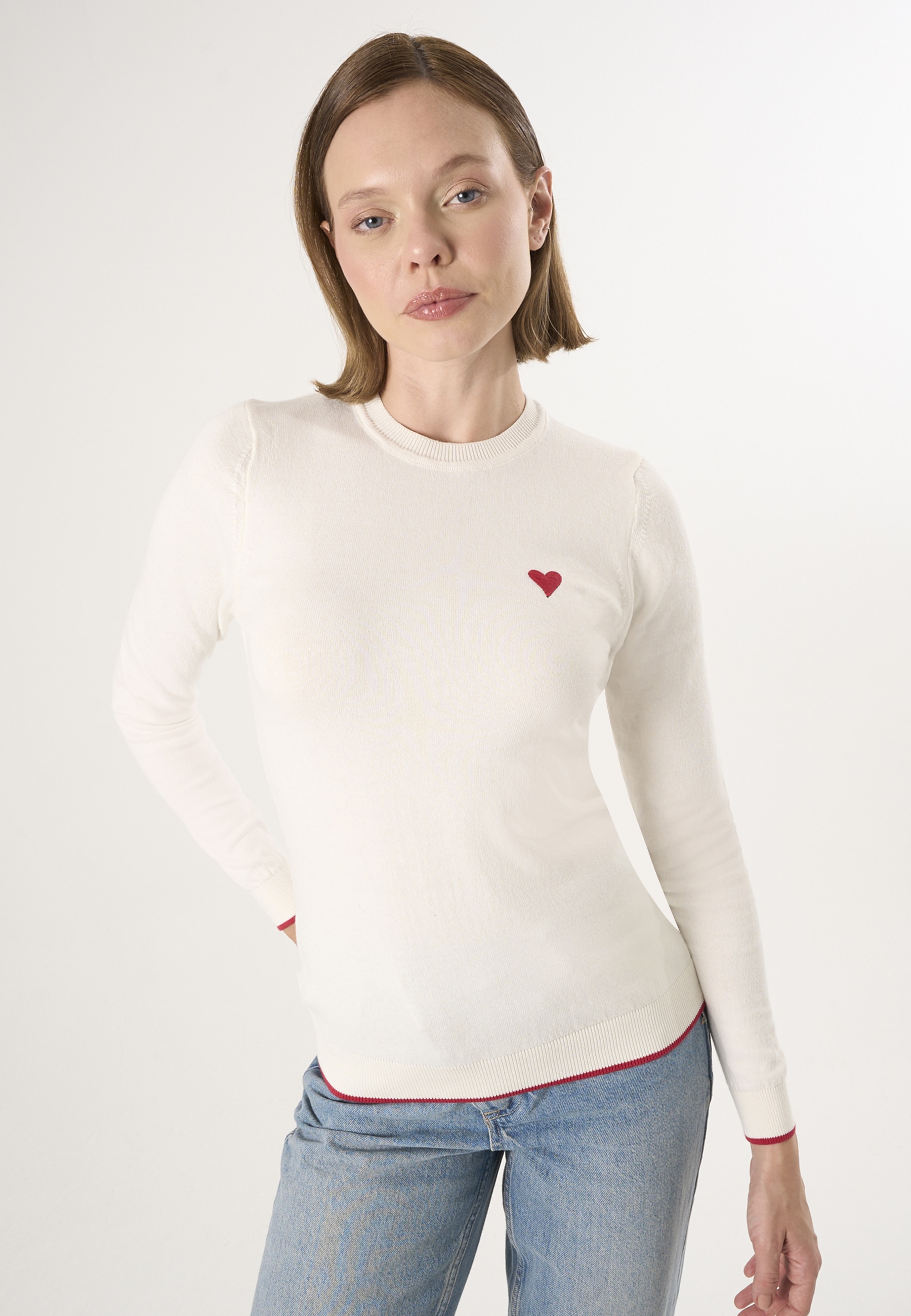 Felix Hardy Rundhalspullover »Strickpullover mit Rundhalsausschnitt«