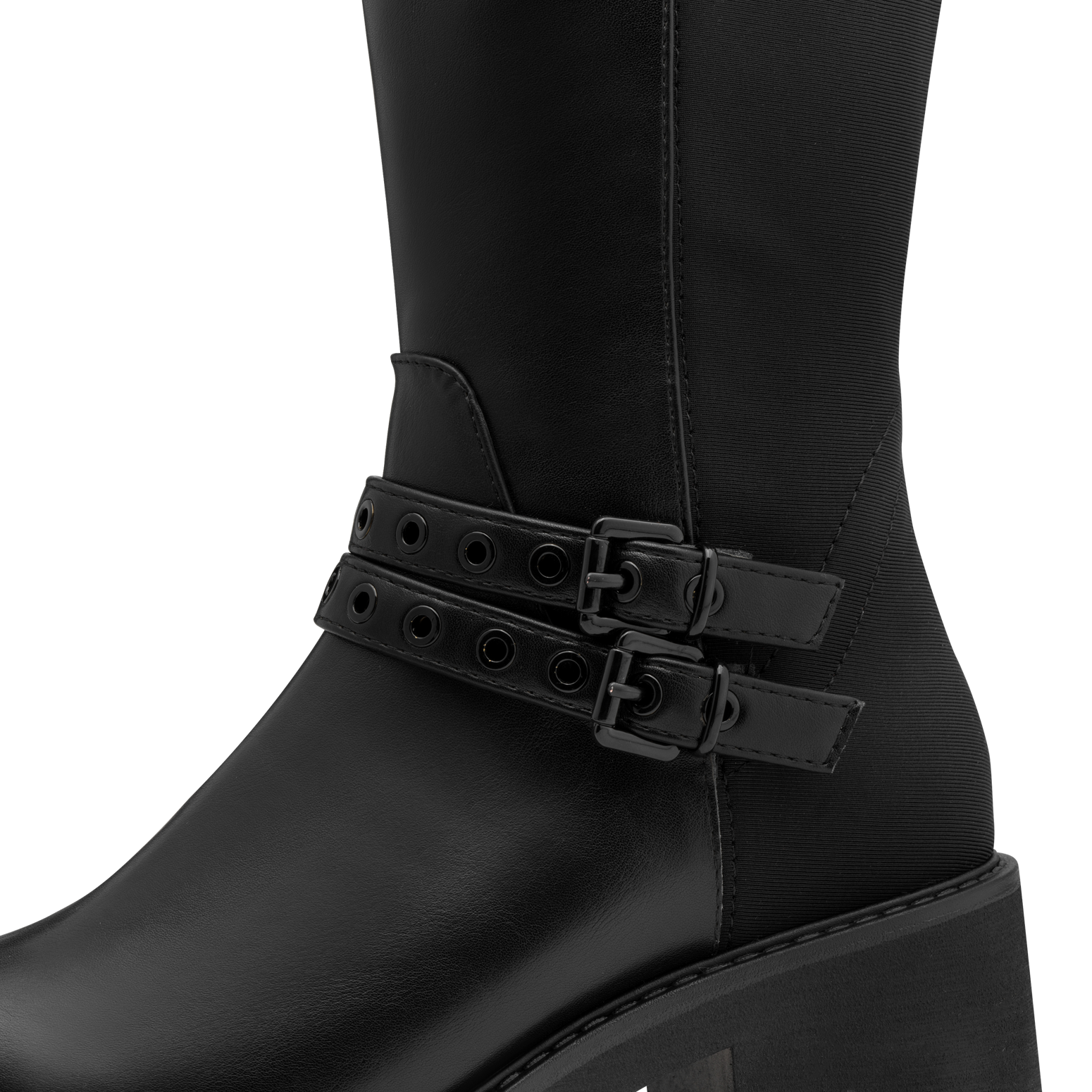 MARCO TOZZI Winterstiefel  , Blockabsatz, Langschaftstiefel mit Zierschnallen geschmückt