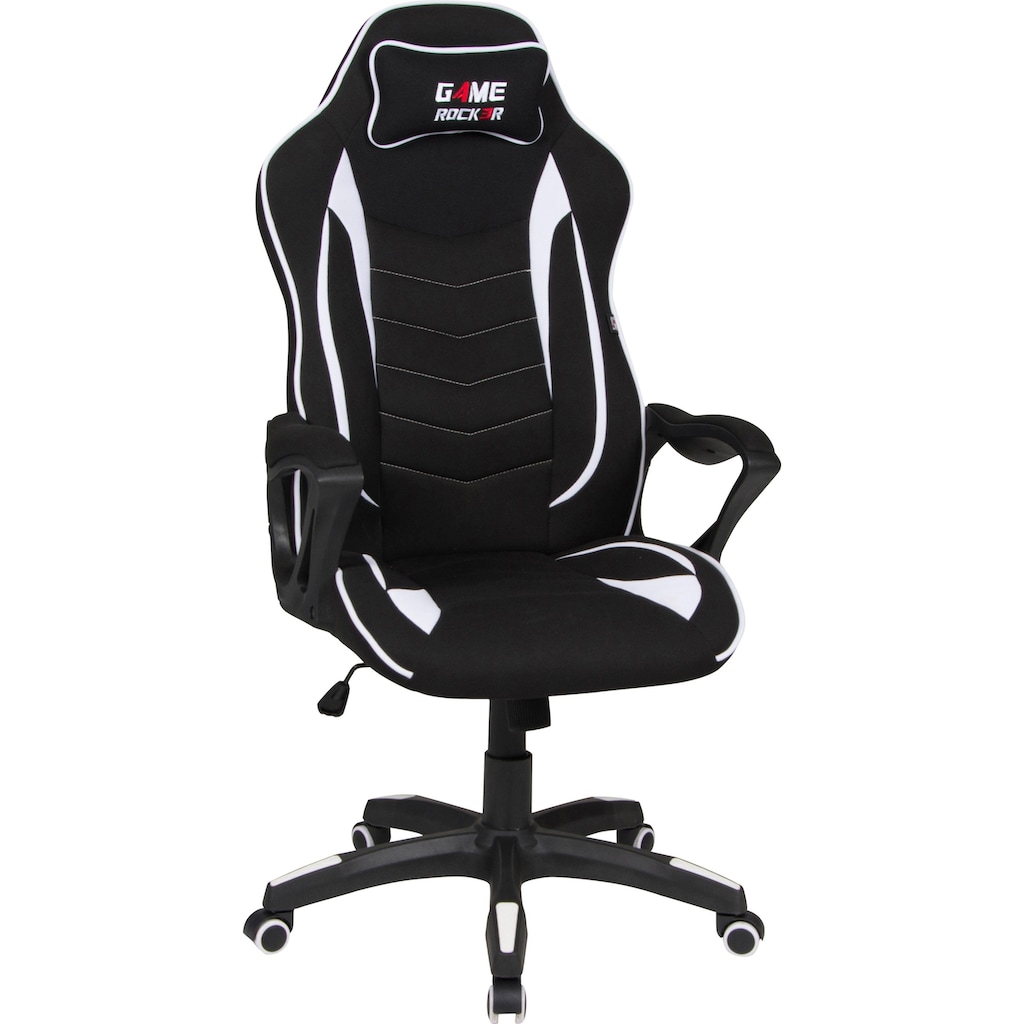 Duo Collection Gaming-Stuhl »Game-Rocker R-10«, Stoffbezug-Netzstoff, komfortabler Bürostuhl mit Nackenkissen & Drehfunktion