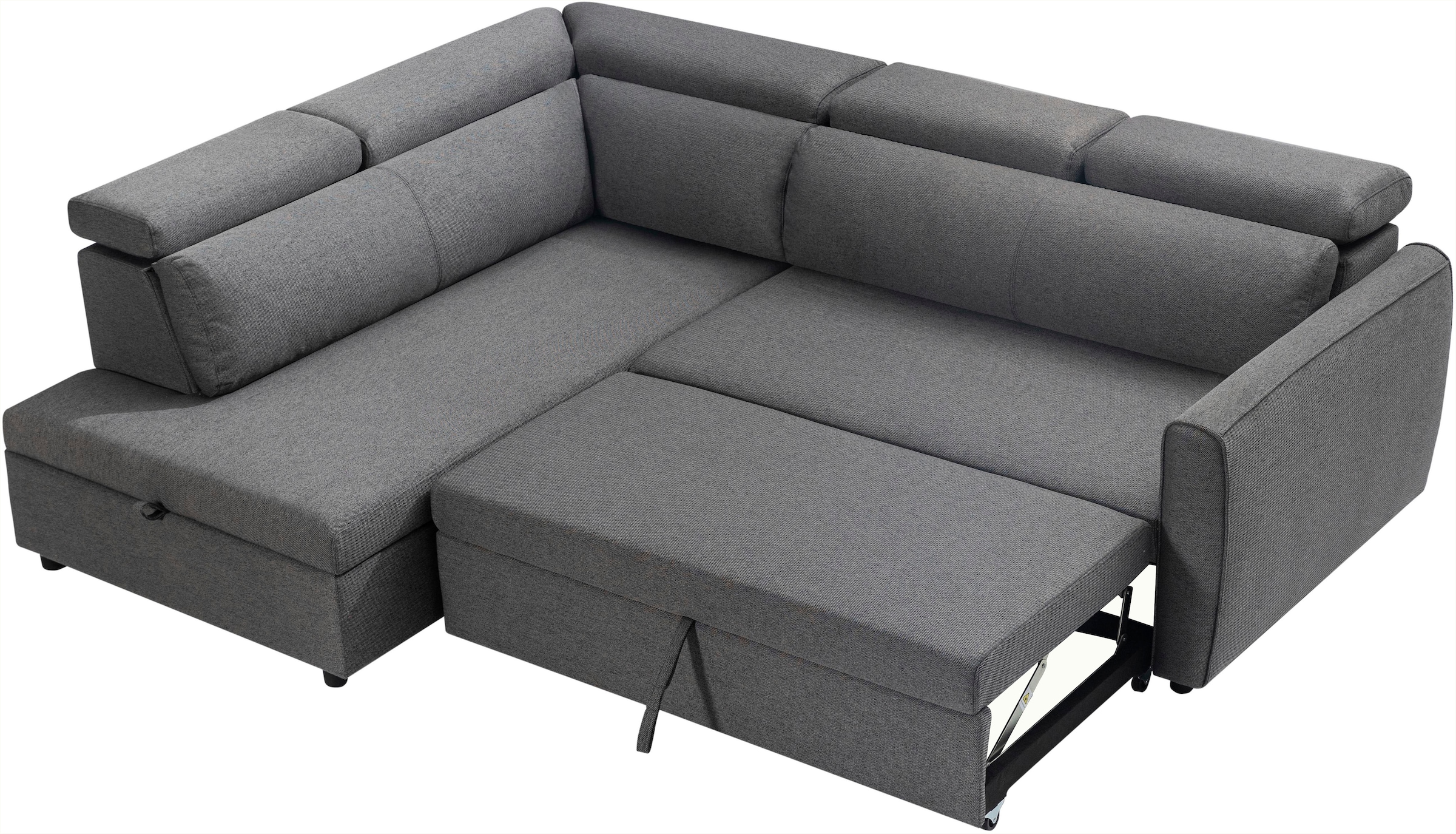 OTTO home Schlafsofa »KALLEA, Ecksofa, L-Form inkl. Schlaffunktion und XXL Bettkasten« inkl. verstellbarer Kopfstützen, Sitzen + Loungen, Cord und Webstoff