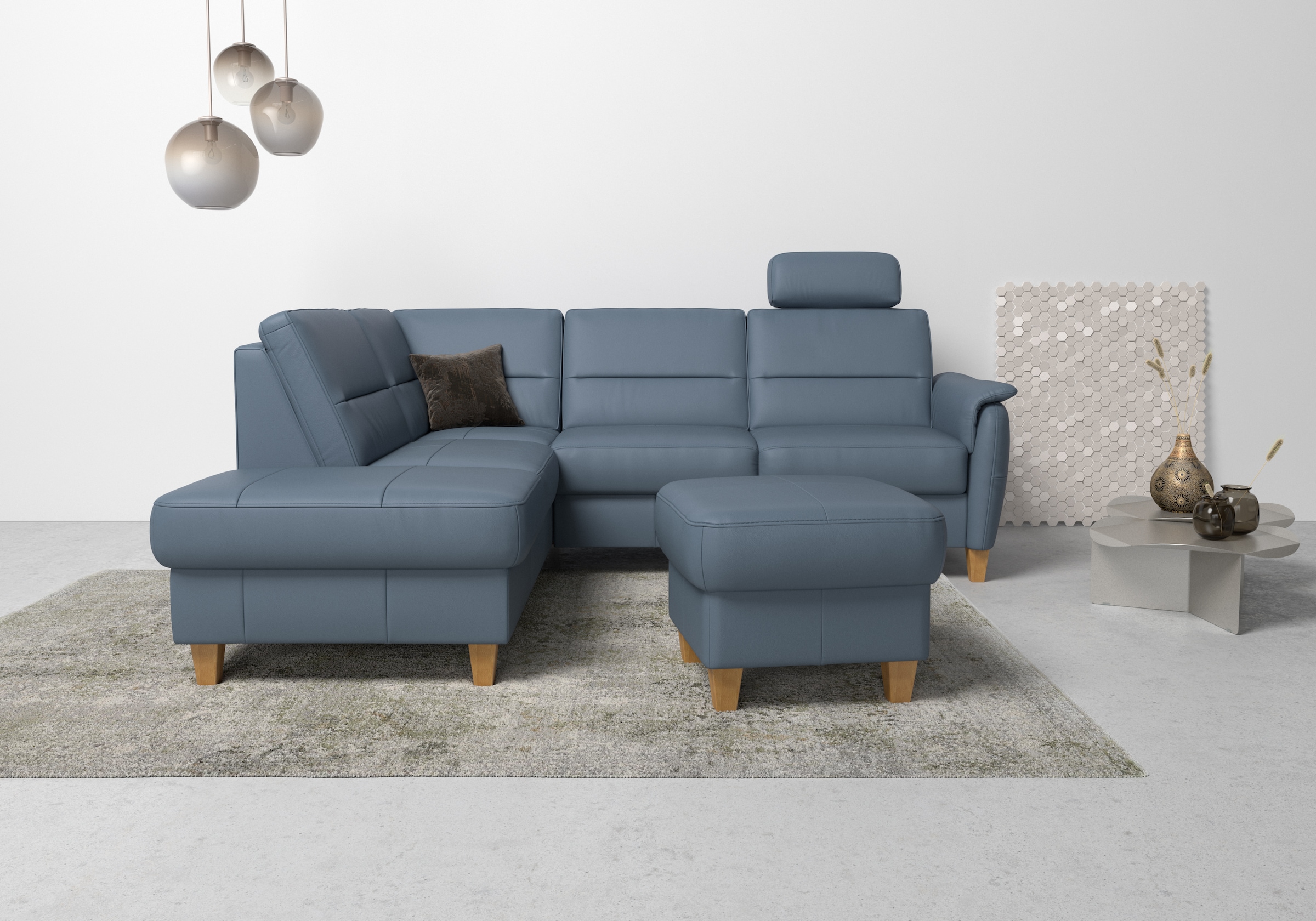 Home affaire Ecksofa »Palmera L-Form«, Federkern, wahlweise mit Bettfunktio günstig online kaufen