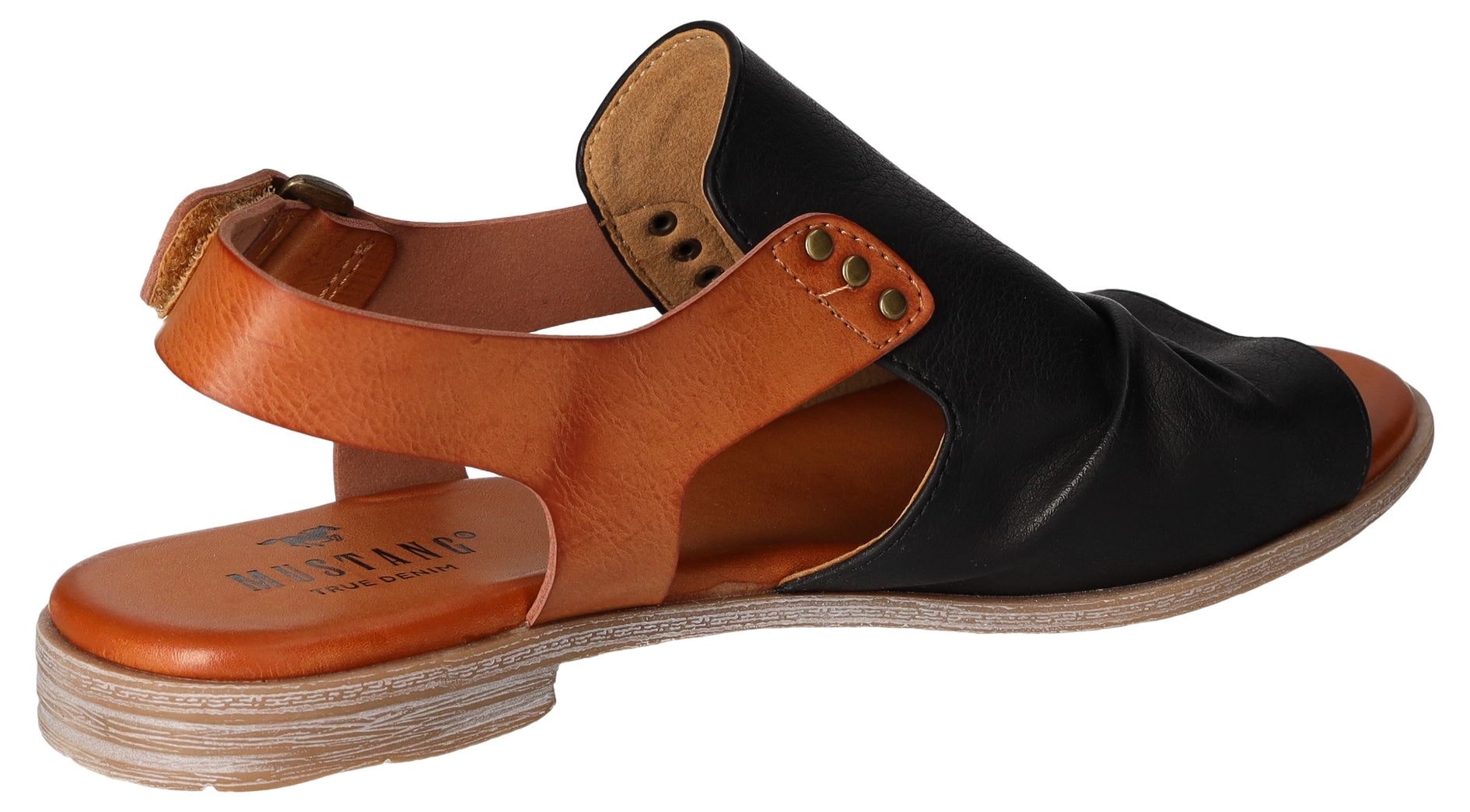 Mustang Shoes Riemchensandale, Sommerschuh, Sandalette, Blockabsatz, mit Klettverschluss