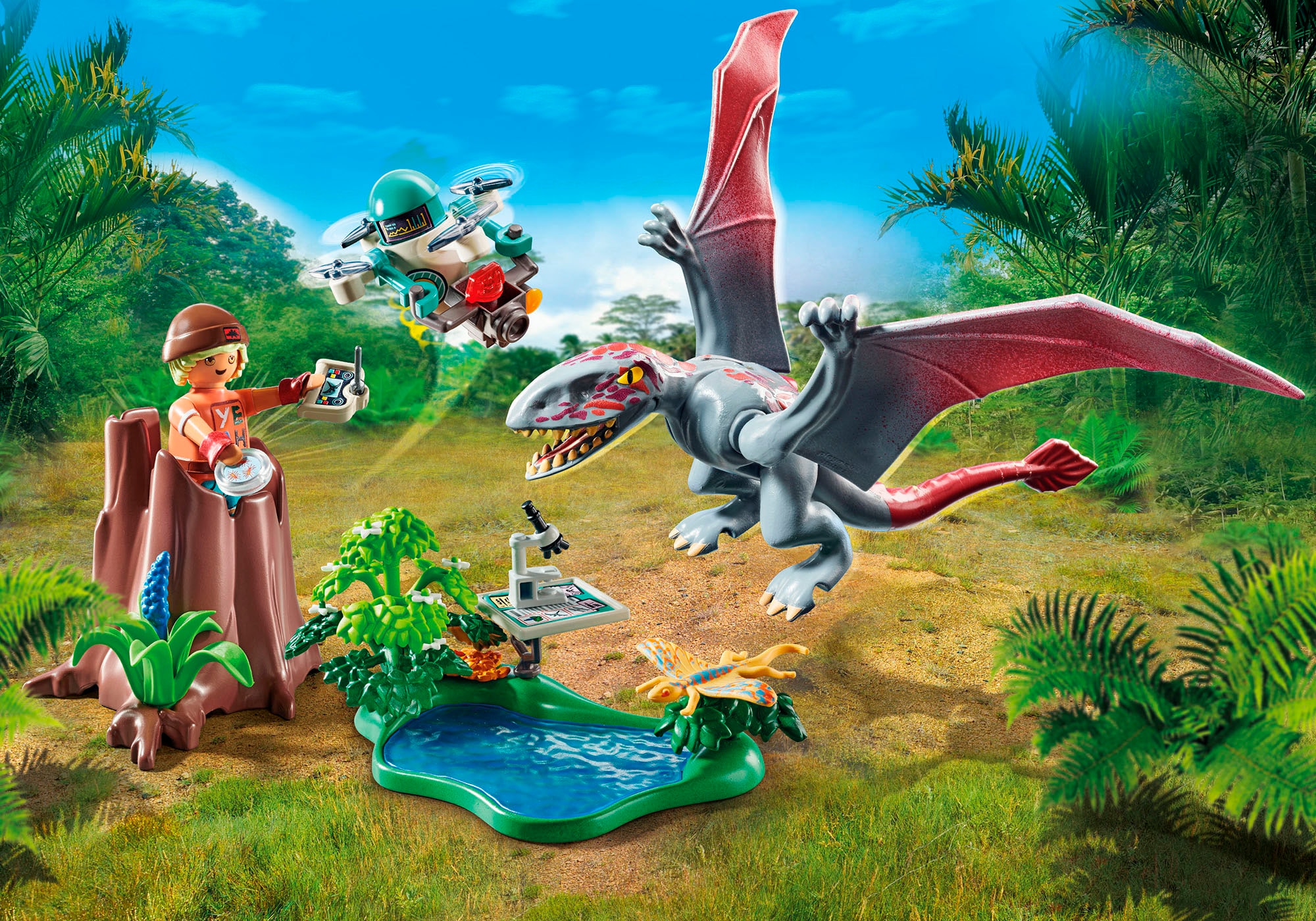 Playmobil® Konstruktions-Spielset »Beobachtungsstation für Dimorphodon (71525), Dinos«, (49 St.), Made in Europe