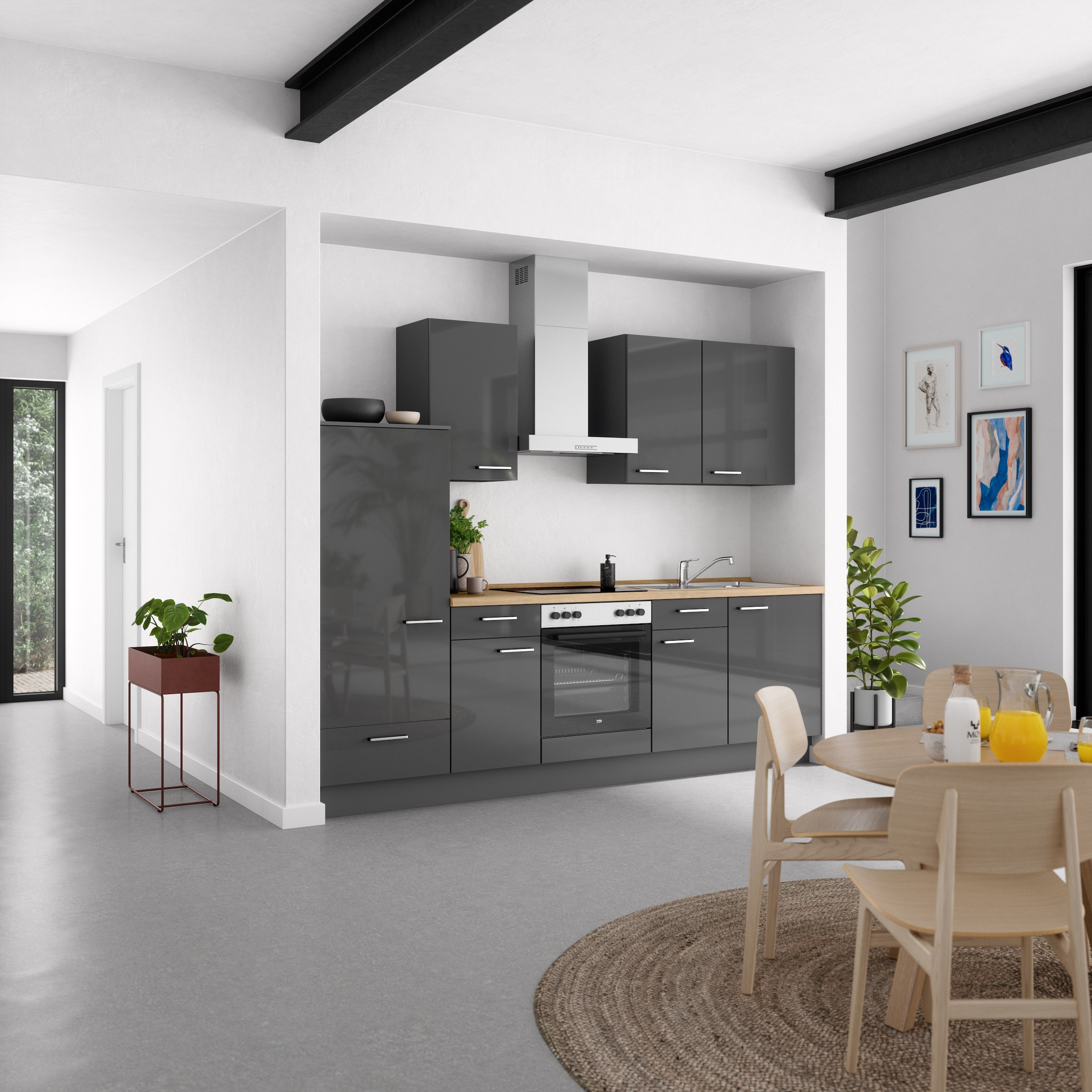 nobilia® Küchenzeile »"Flash I"«, vormontiert, Ausrichtung wählbar, Breite 270 cm, wahlw. mit E-Geräten