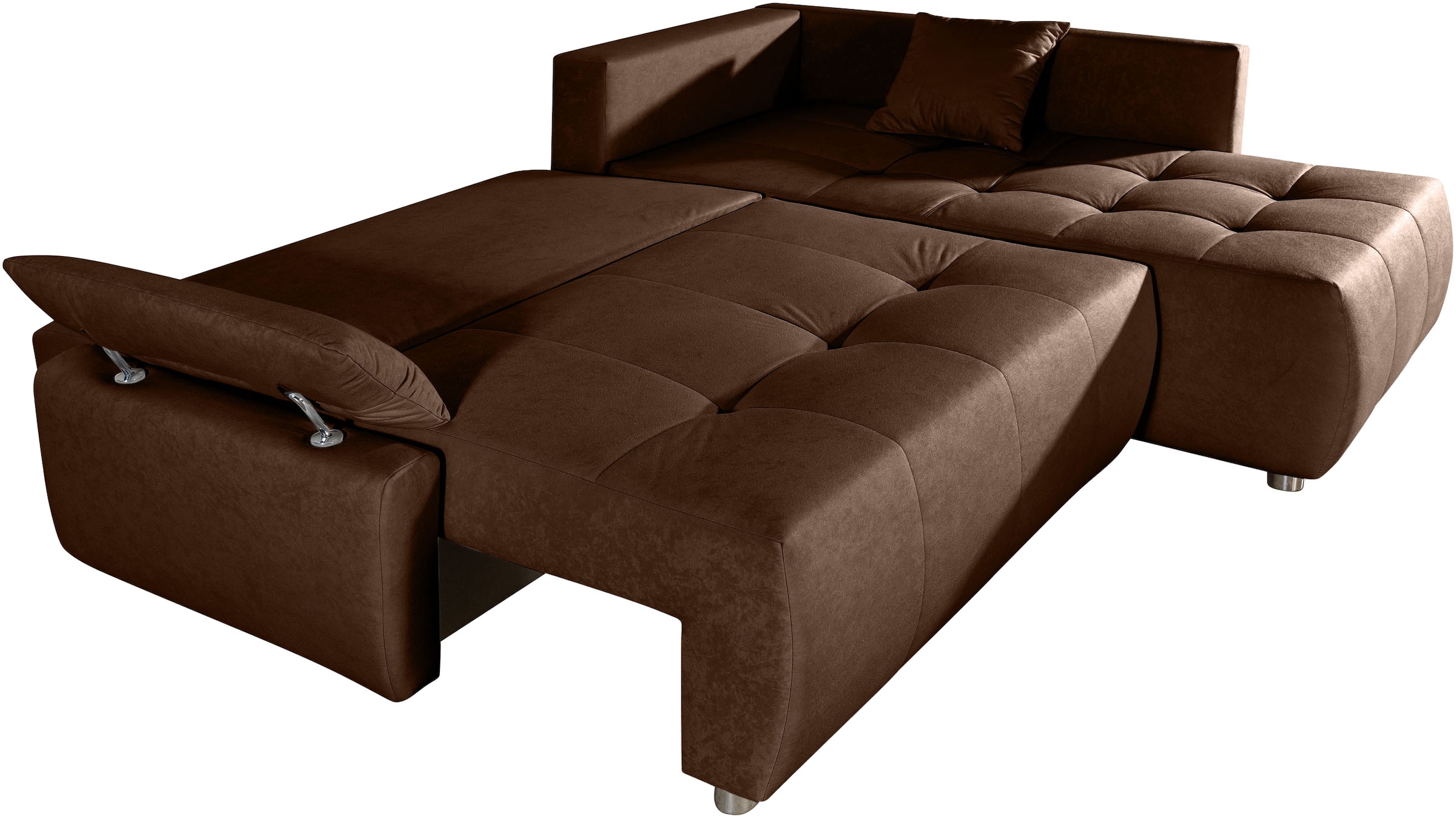 COLLECTION AB Ecksofa »Funtastic, Breite 213 cm« mit Schlaffunktion, Bettkasten, Armverstellung und Bonnelfederkern