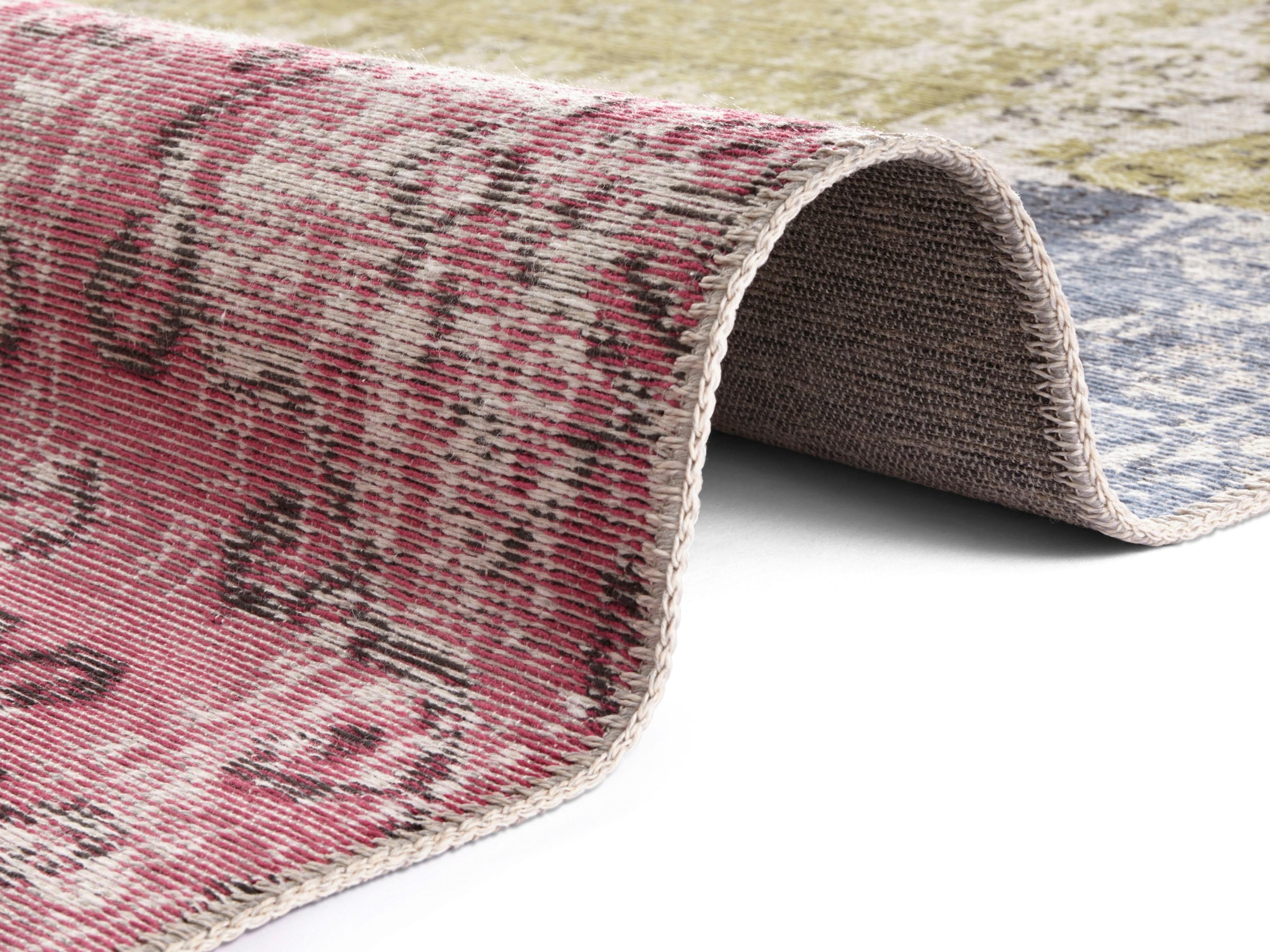 ELLE DECORATION Teppich »Toulon«, rechteckig, 4 mm Höhe, Flachgewebe, Patchwork Look, Hochwertiger Materialmix