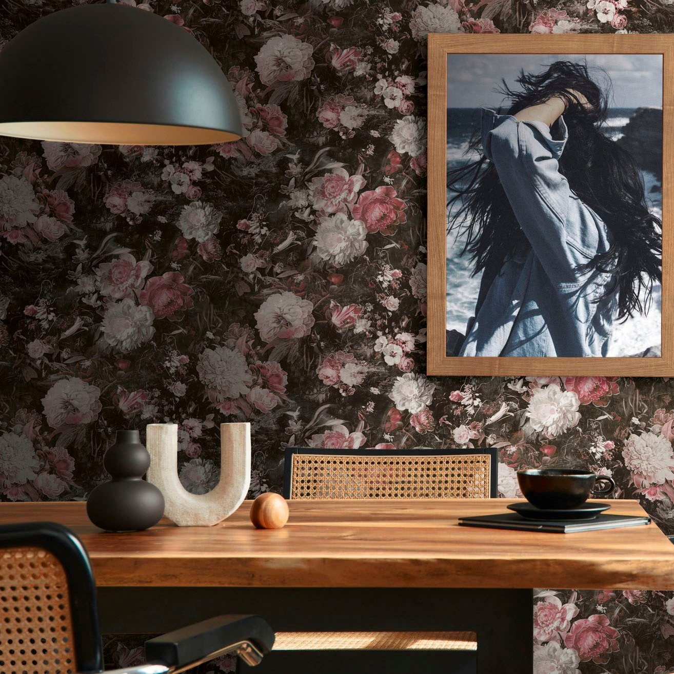 A.S. Création Vliestapete »THE BOS Blumentapete Floral«, leicht glänzend-gemustert-abstrakt, Blumenwand Tapeten Wohnzimmer Schlafzimmer Küche modern Design Optik