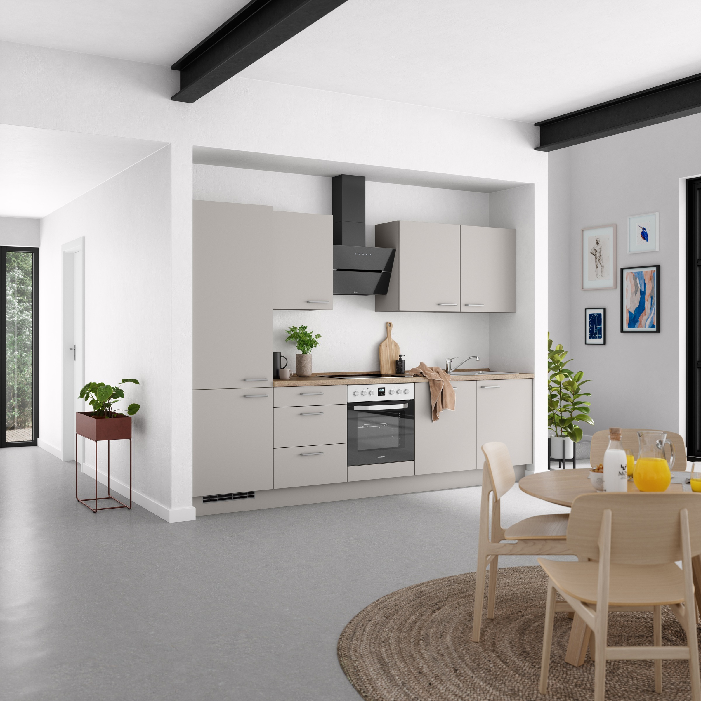nobilia® Küchenzeile »"Touch II"«, vormontiert, Ausrichtung wählbar, Breite 300 cm, wahlw. mit E-Geräten