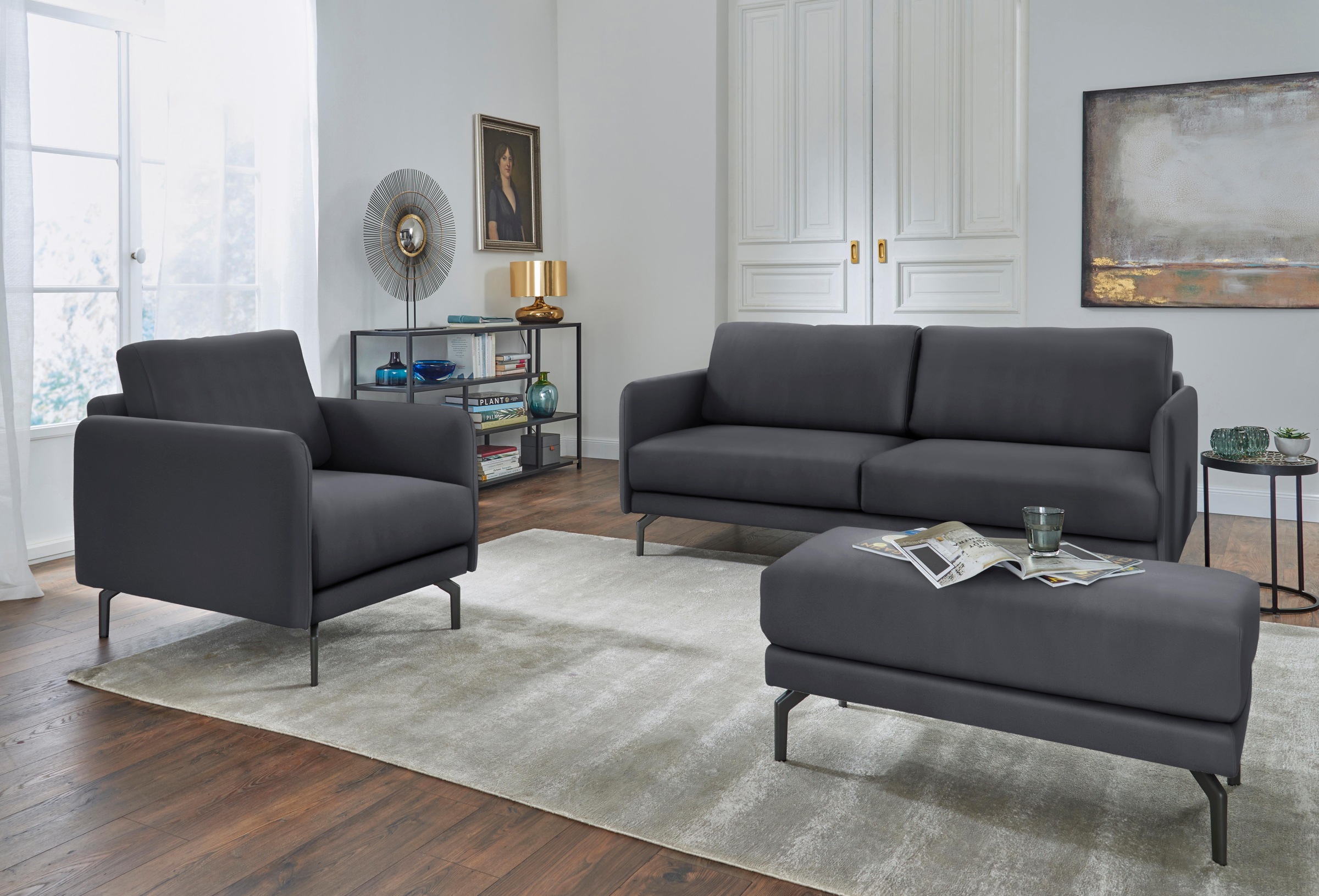 Creation BY ROLF BENZ 2-Sitzer »CR.450, Designsofa, Loungesofa«, Armlehne sehr schmal, Alugussfüße in umbragrau, Breite 150 cm