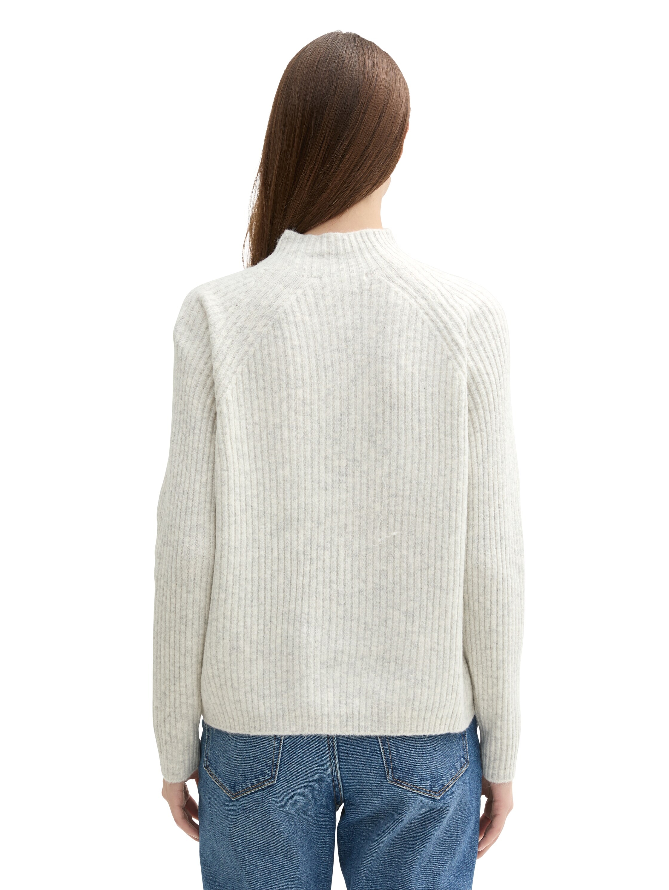 TOM TAILOR Denim Stehkragenpullover, mit Rippstruktur