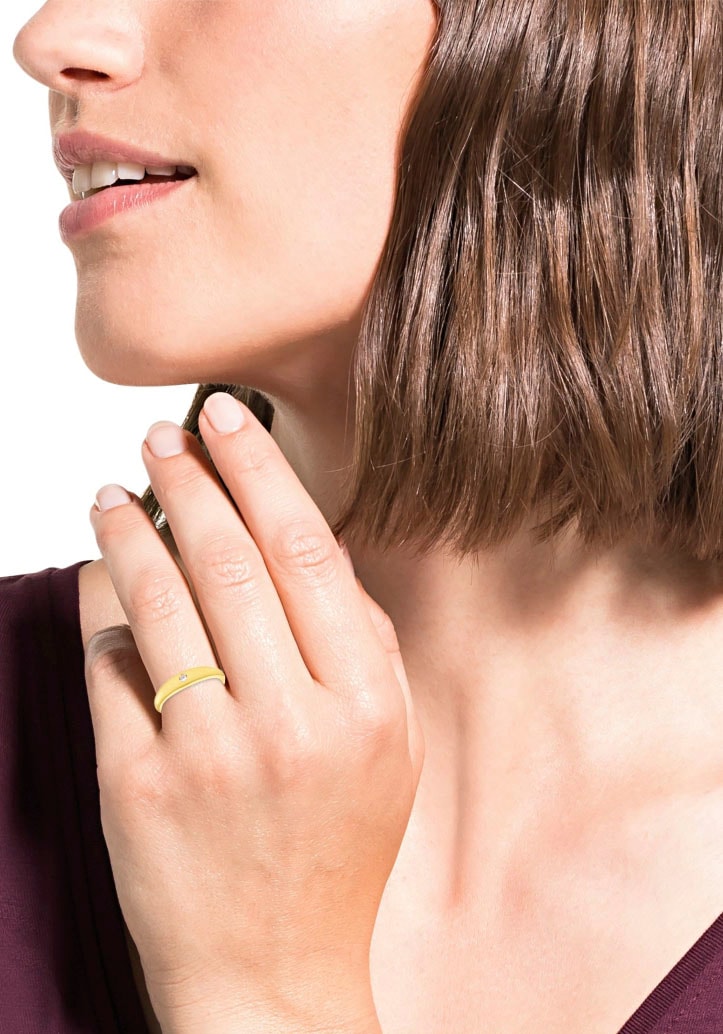 Amor Fingerring »Classic«, mit Zirkonia (synth.)