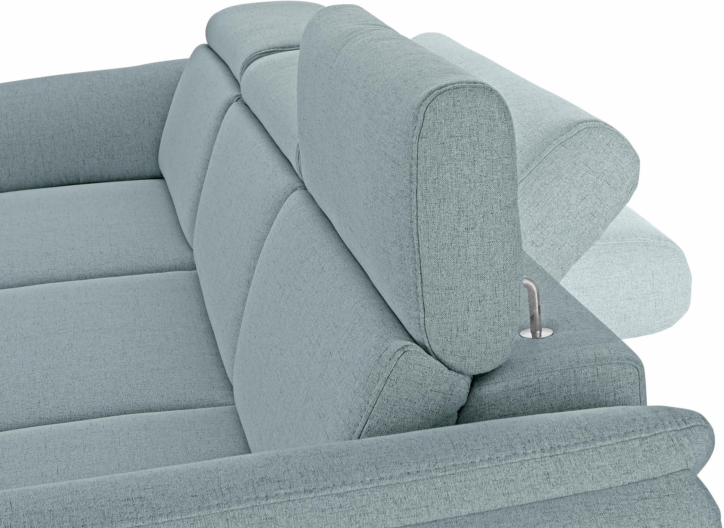sit&more Ecksofa »Avignon L-Form«, Kopfteilverstellung, wahlweise mit Bettfunktion und Bettkasten