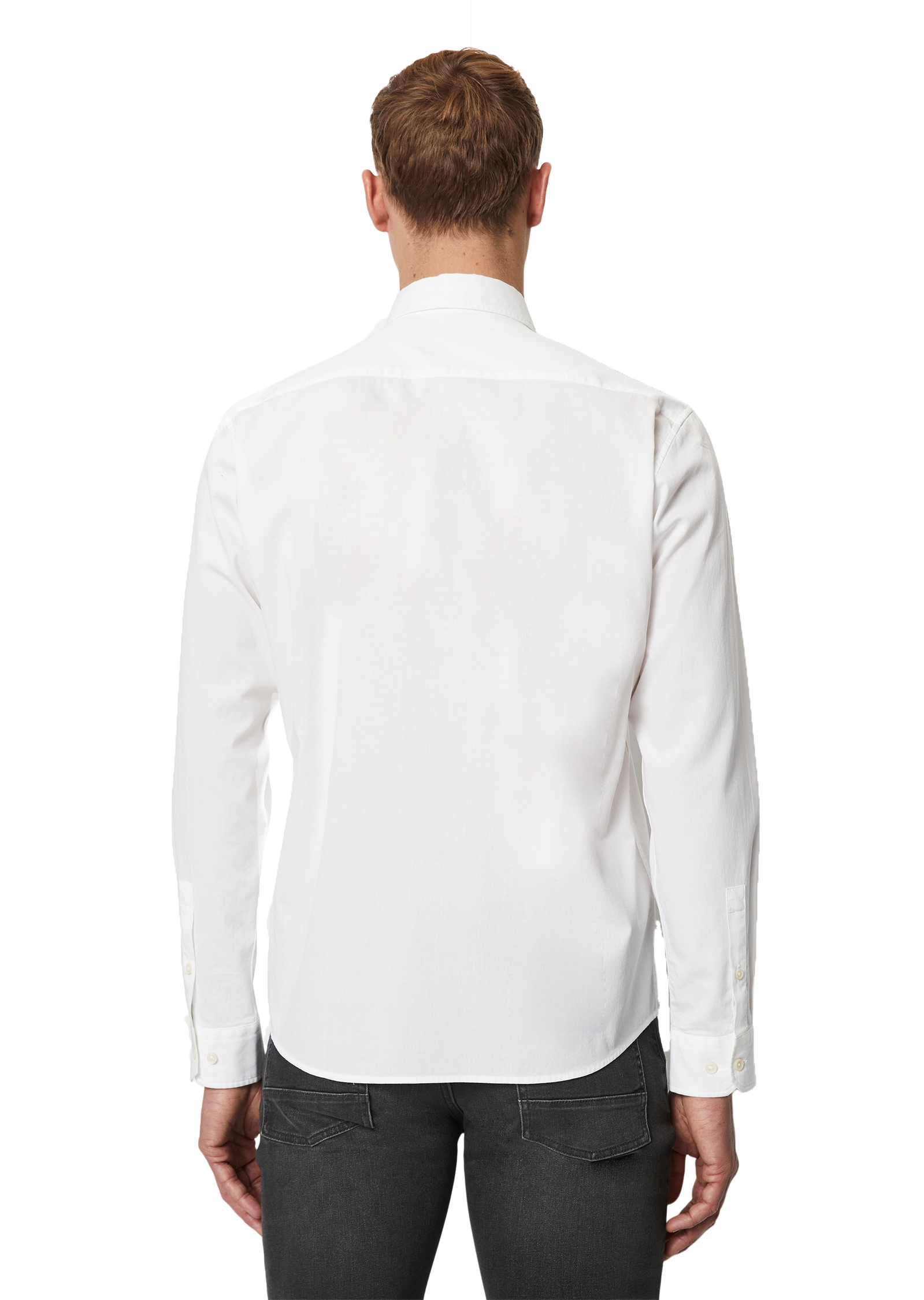 Marc O'Polo Langarmhemd regular fit aus Bio-Baumwolle, Button-down-Kragen, mit Struktur