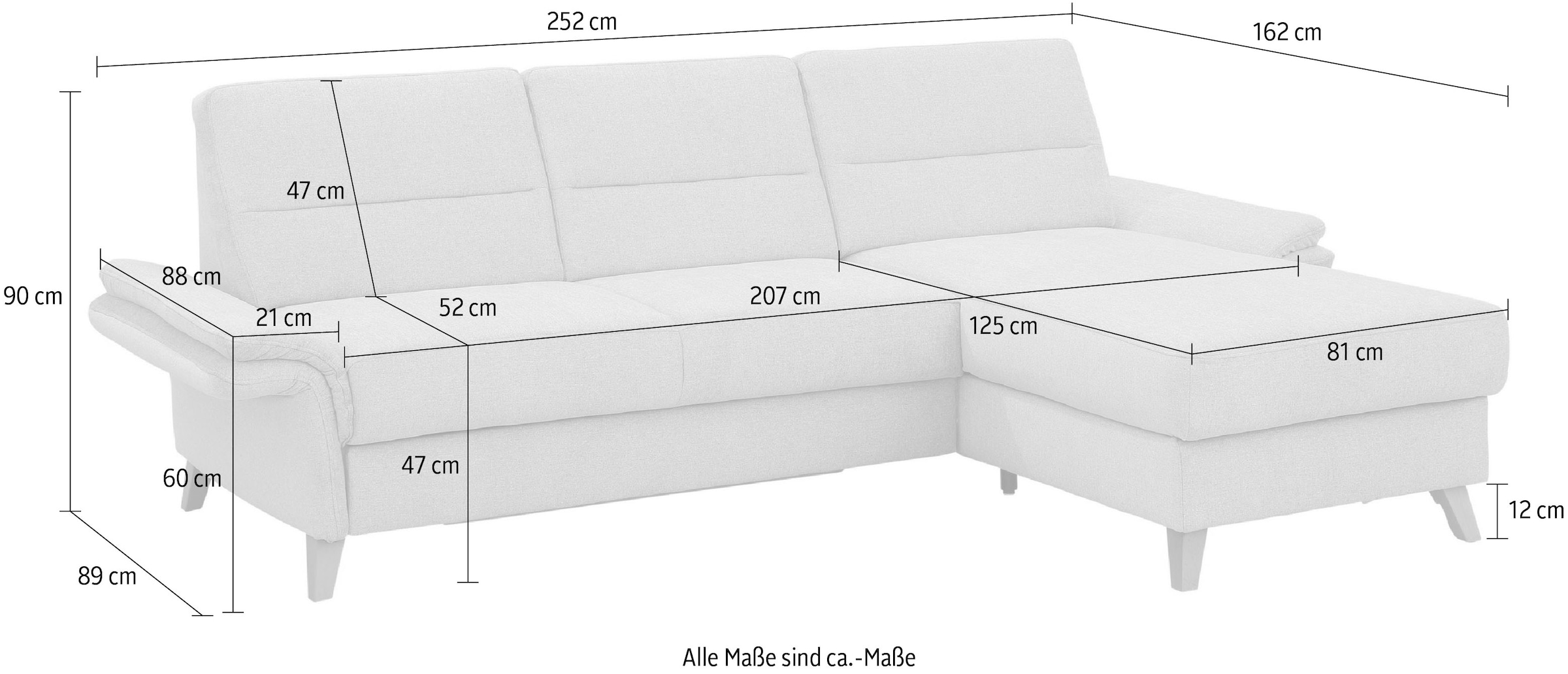 Home affaire Ecksofa »Westerland L-Form« Federkern-Polsterung, wahlweise mit Bettfunktion, Bettkasten
