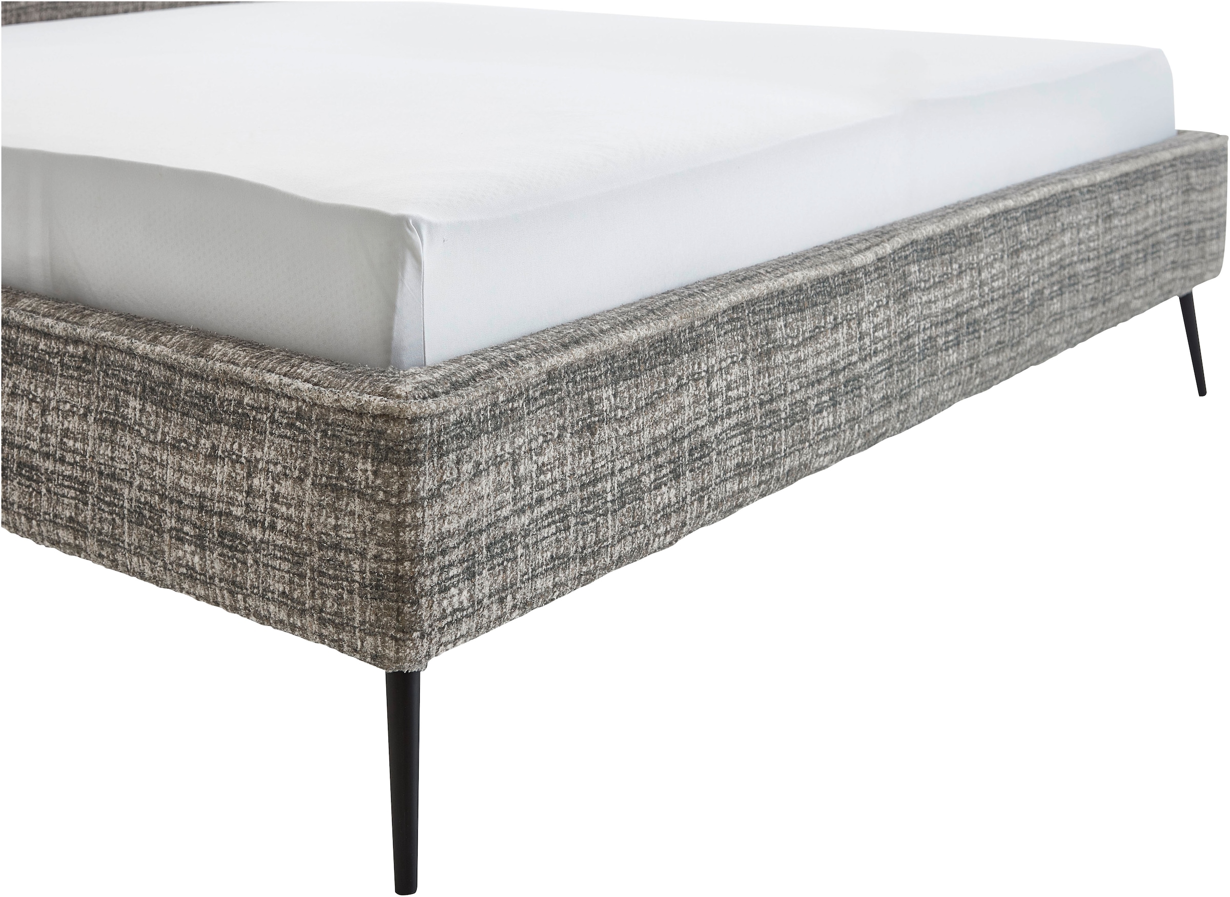 meise.möbel Polsterbett »Infinity erhältlich in verschiedenen Farben und Breiten« mit schwarzen Metallfüßen