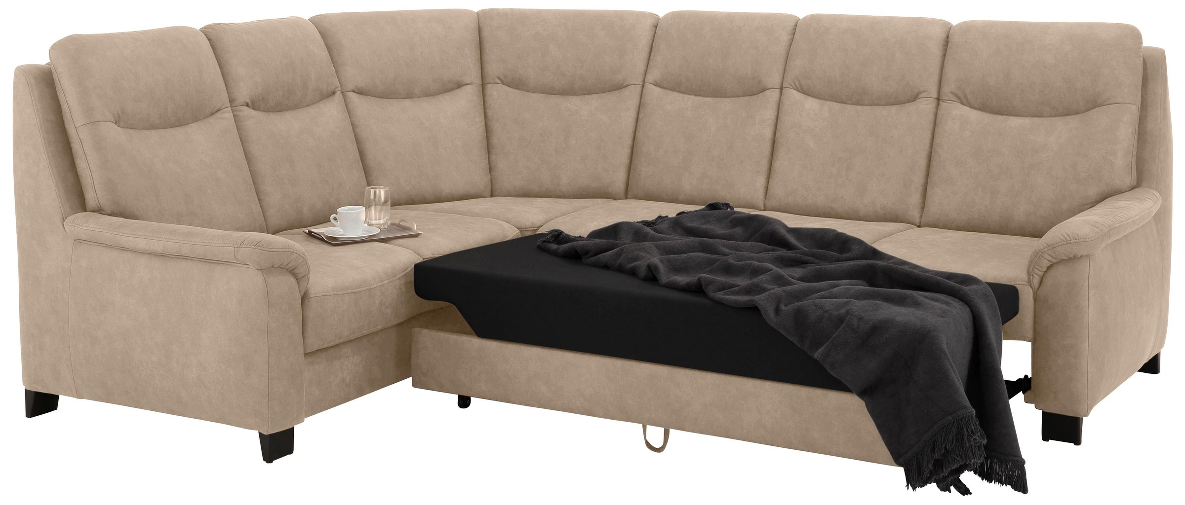 Home affaire Ecksofa »Boccaccio L-Form«, mit Federkern, incl. Kopfteilverstellung, wahlweise Bettfunktion