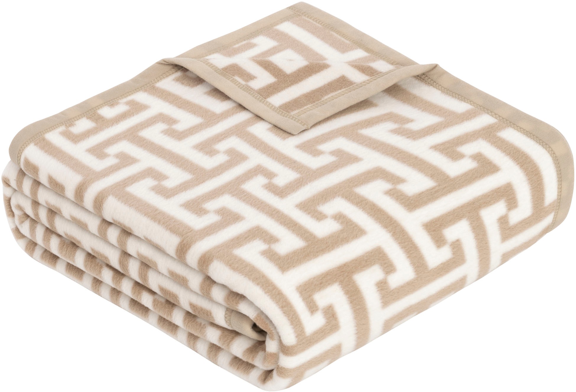 Wohndecke »Jacquard Decke Cambridge«, mit schlichtem Labyrinth-Monogramm