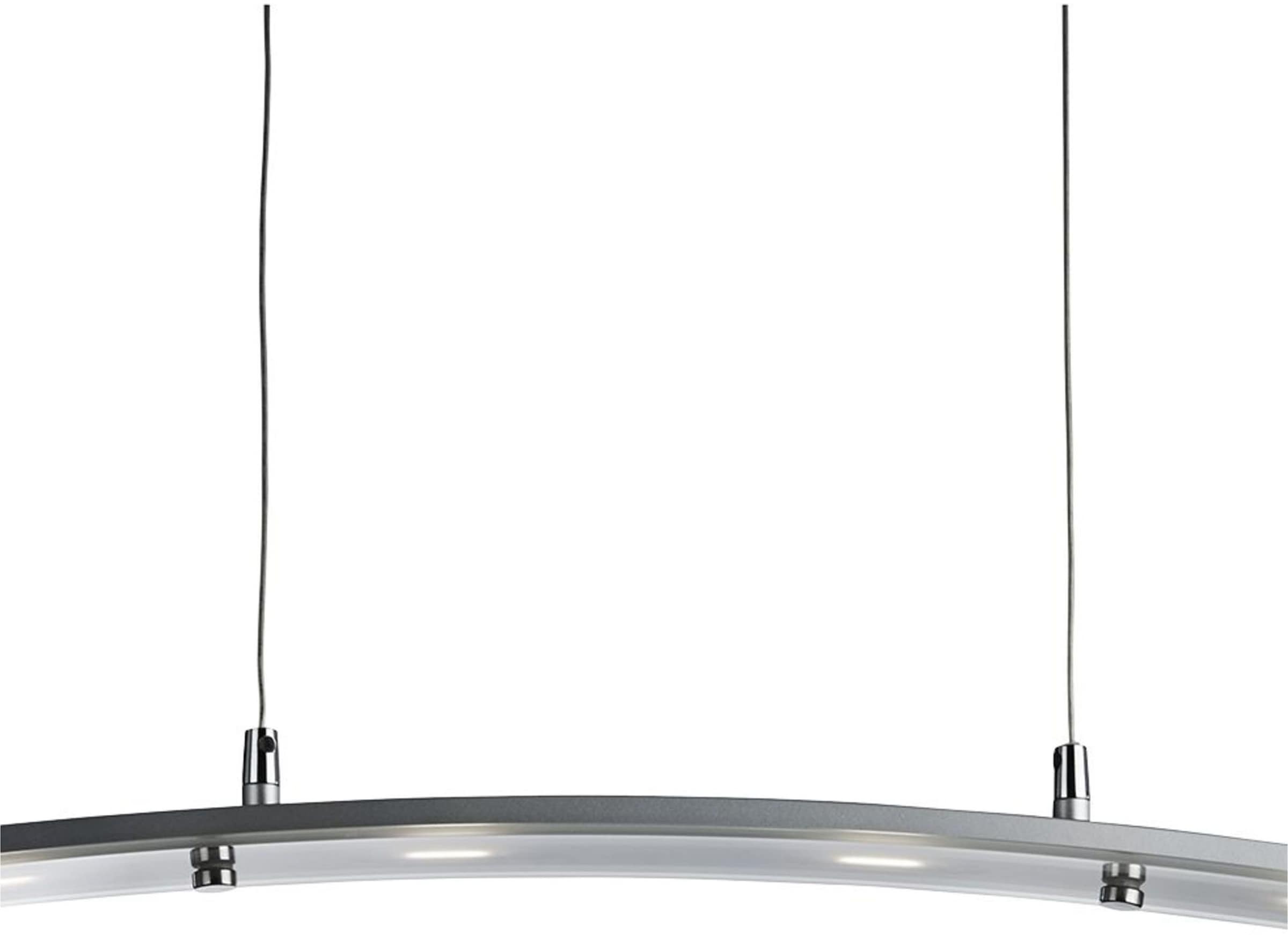 Searchlight Hängeleuchte »Curve 4Lt Pendant - Satin Silver Metal & Frosted Glass« LED-Modul 1 Stk. Warmweiß