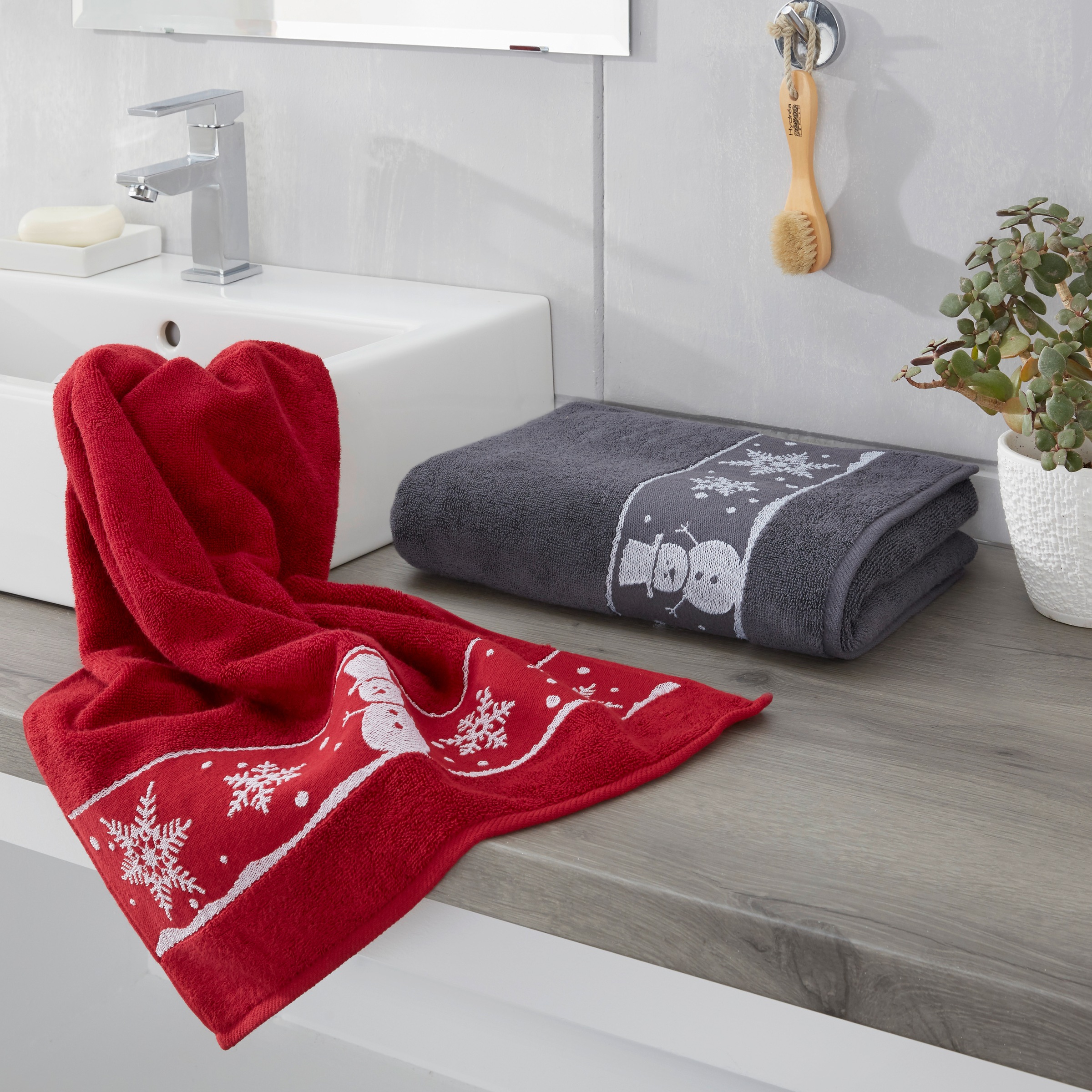 Dyckhoff Handtuch Set »Schneemann« Set 3 Stk. Frottier Made in Germany (2 H günstig online kaufen