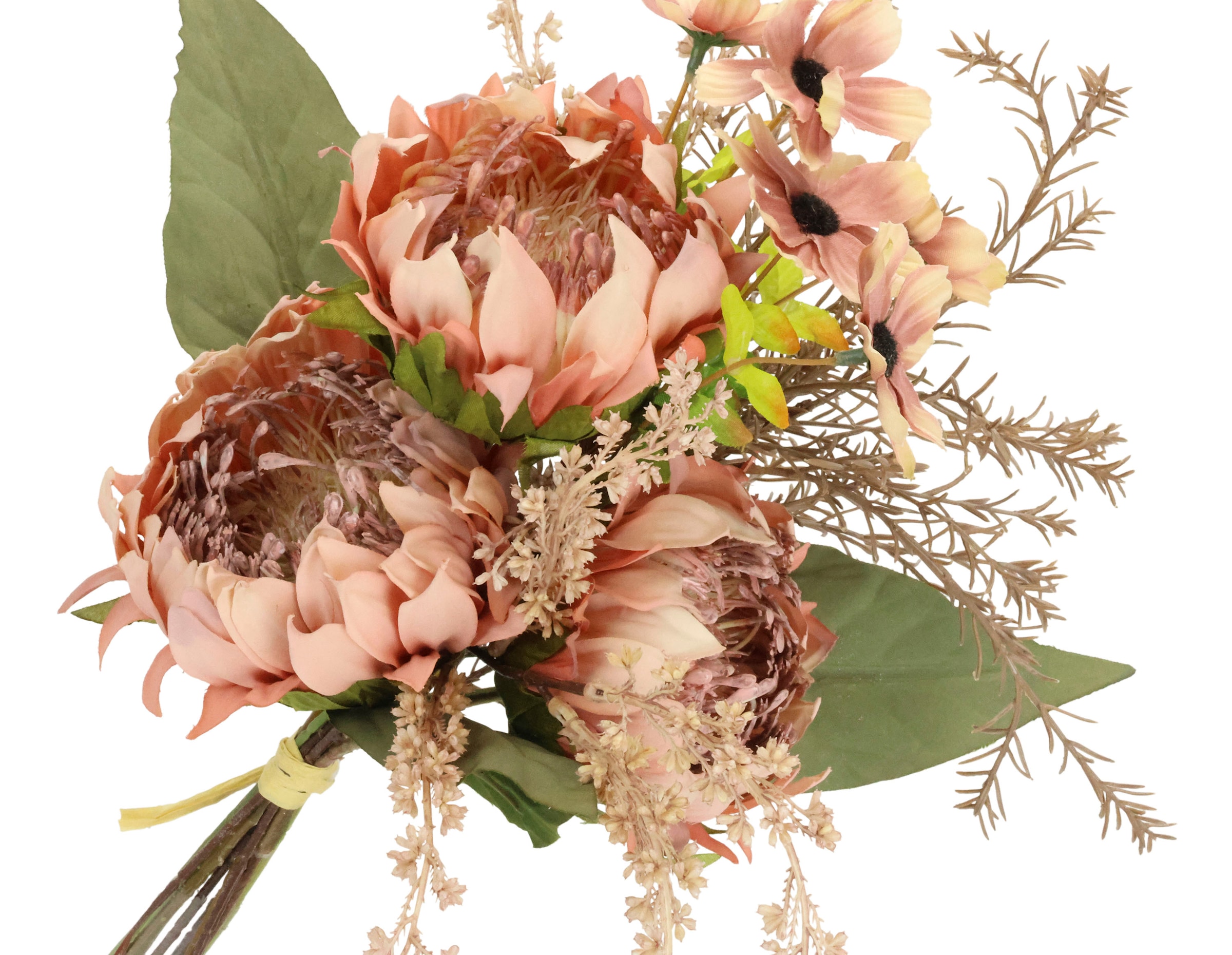 I.GE.A. Kunstblume »Protea Strauß in Vase«, Artischocken Blumensträuße Seidenblume Dekoblume Bouquet Herbstdeko