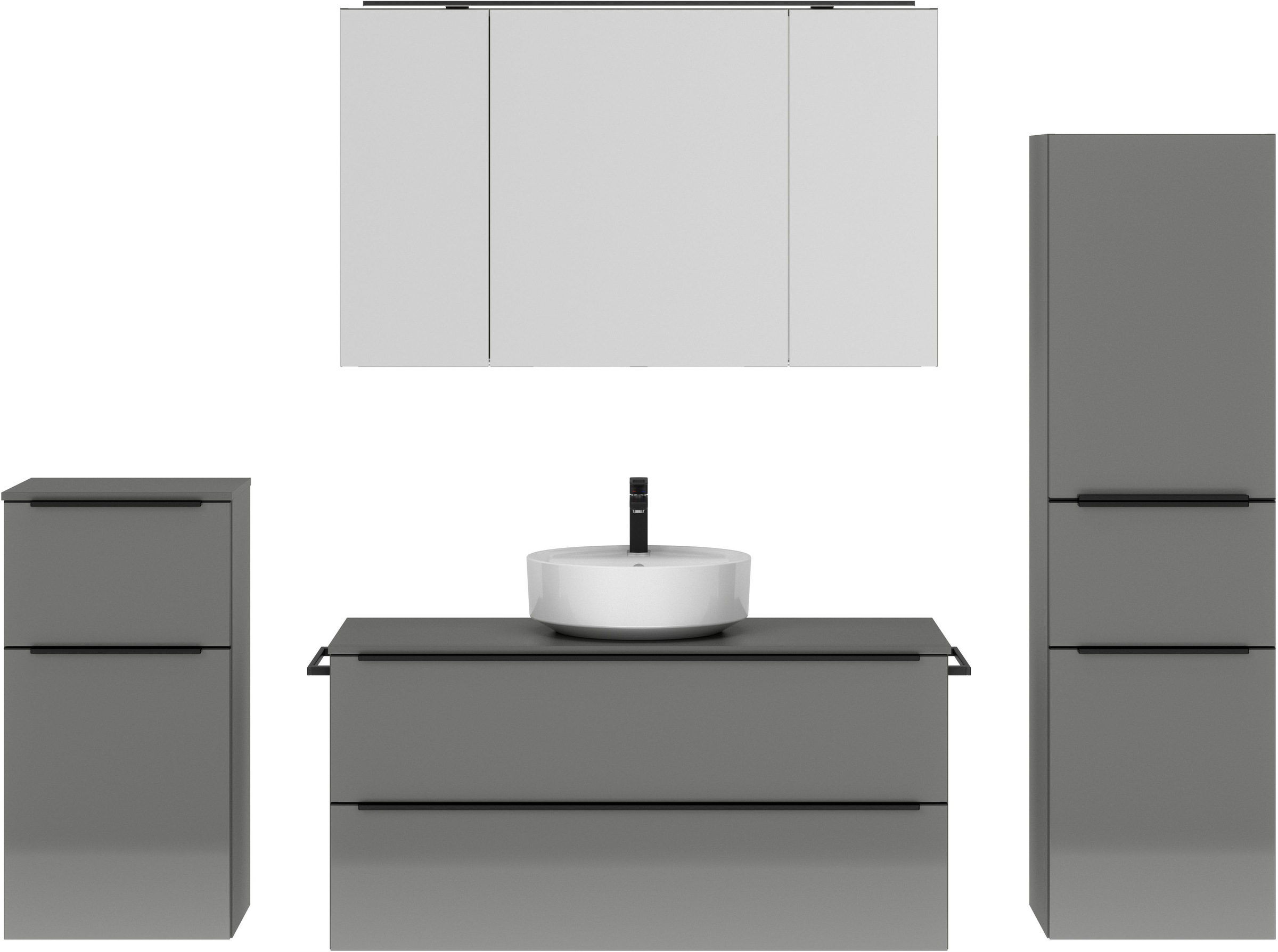 nobilia® Badmöbel-Set »Alvene«, (4 St., vormontiert, mit Soft-Close), inkl. günstig online kaufen