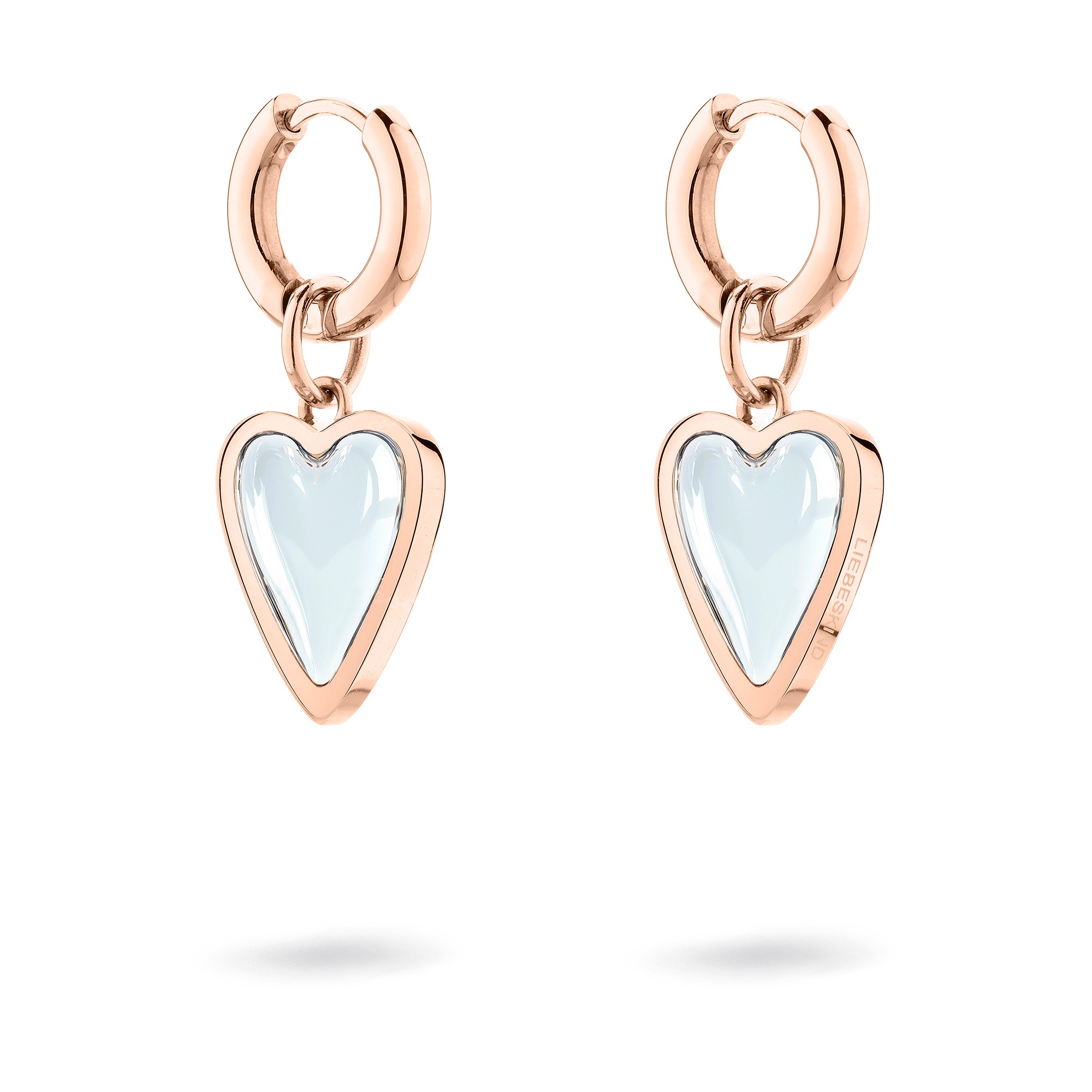 Liebeskind Berlin Paar Creolen »Schmuck Ohrringe mit abnehmbaren Herz-Einhängern Glass Heart«