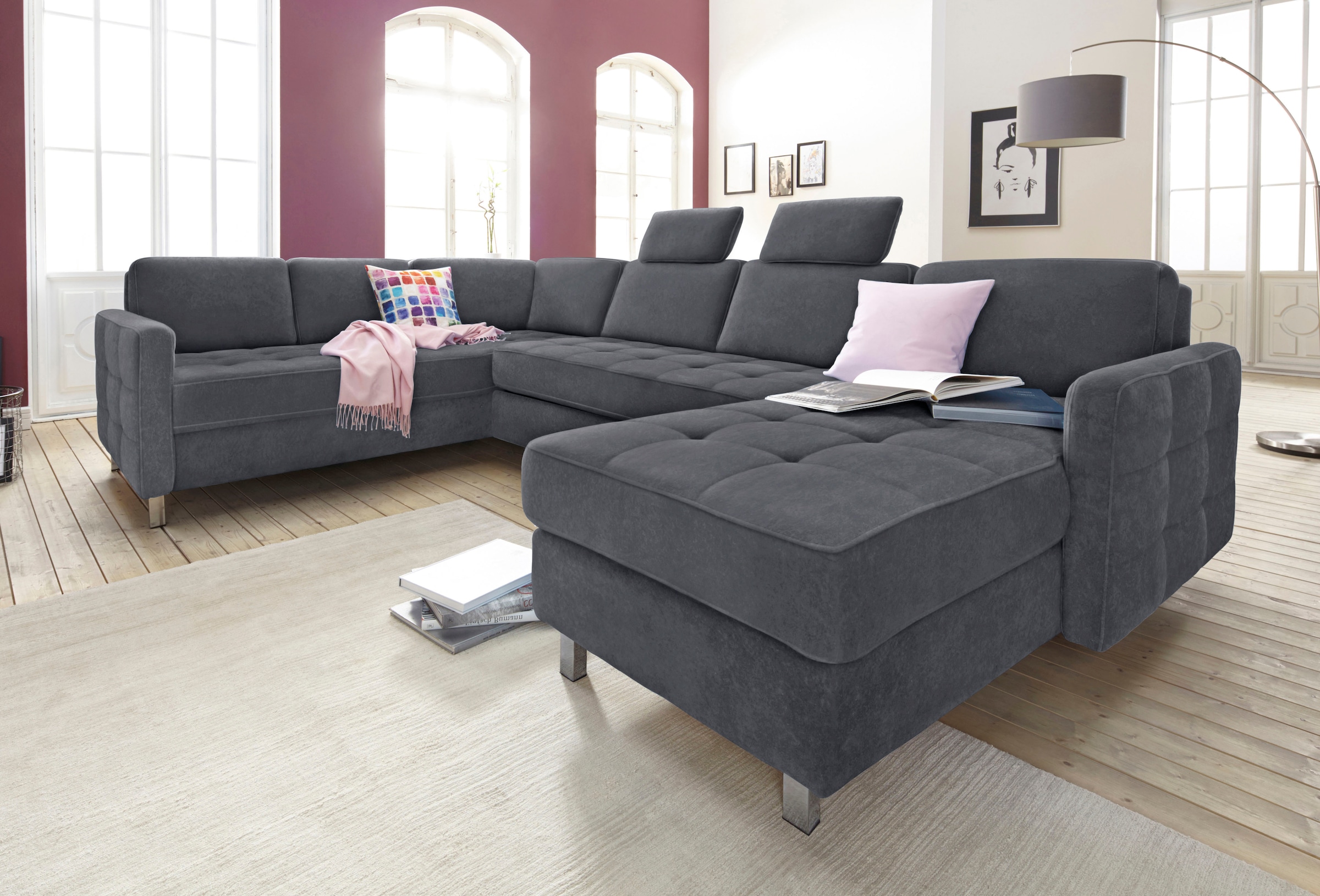 sit&more Wohnlandschaft "Pablo U-Form", wahlweise mit Bettfunktion und Bett günstig online kaufen
