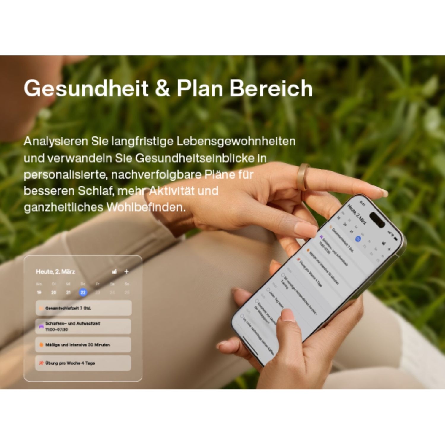RingConn Smart Ring »Gen3 - smarter Begleiter für Gesundheit, Fitness und Regeneration« bis zu 14 Tage Akku • Gratis-App ohne Abo • Vibrationsfunktion