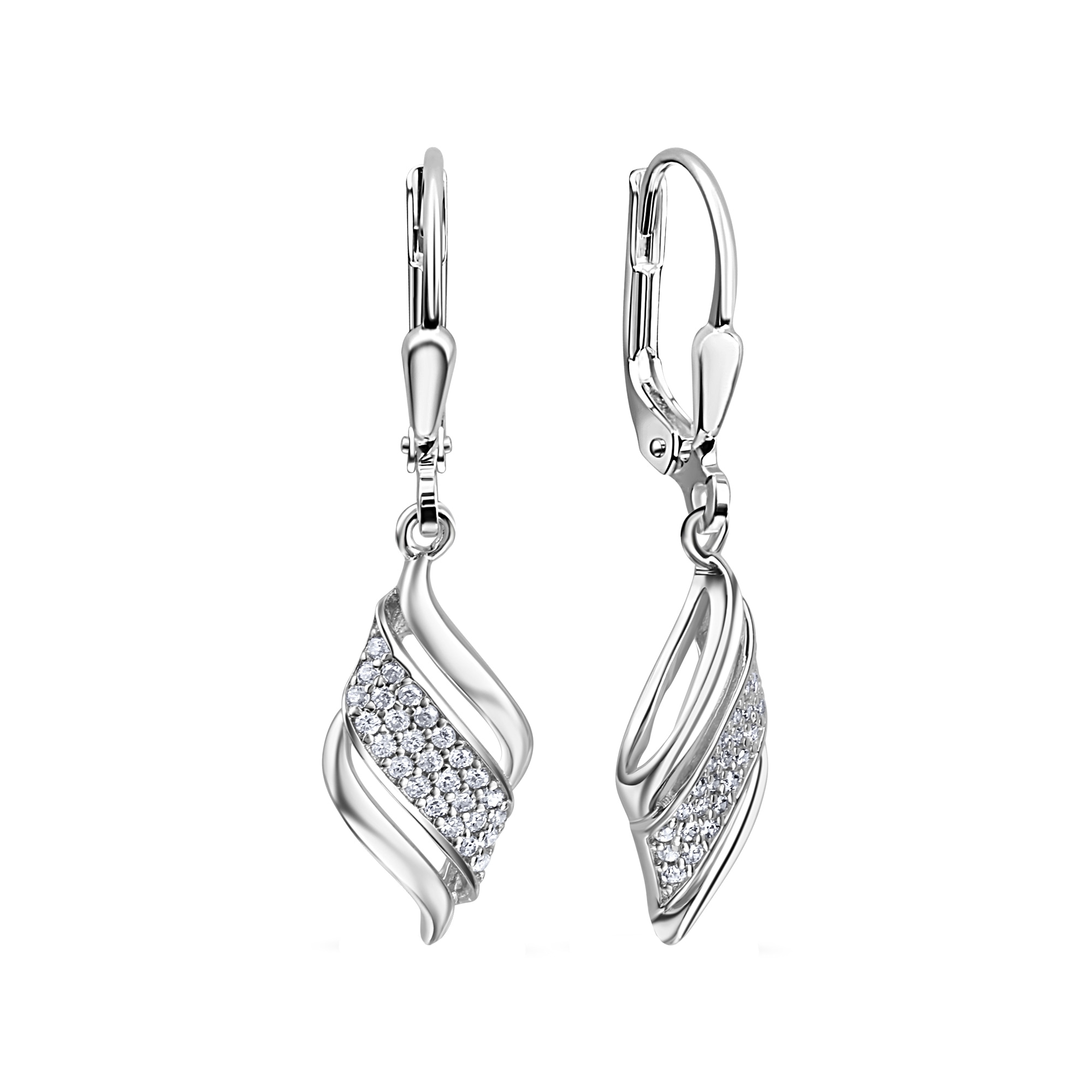 Vivance Paar Ohrhänger »925/- Sterling Silber rhodiniert Zirkonia«