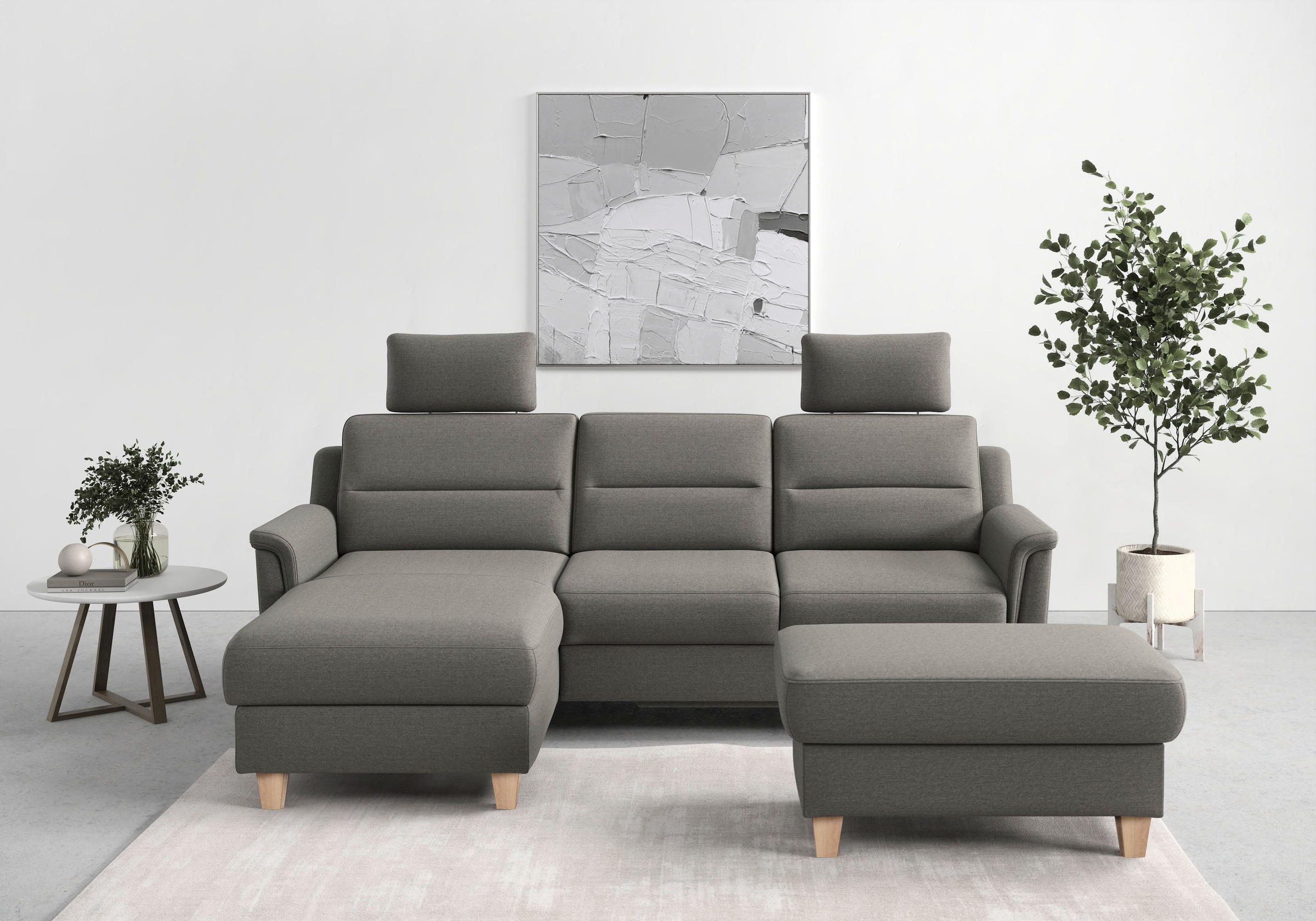sit&more Ecksofa »Farö L-Form«, inklusive Federkern, wahlweise mit Bettfunk günstig online kaufen
