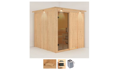 Karibu Sauna »Romina«, (Set), 9-kW-Ofen mit integrierter Steuerung kaufen
